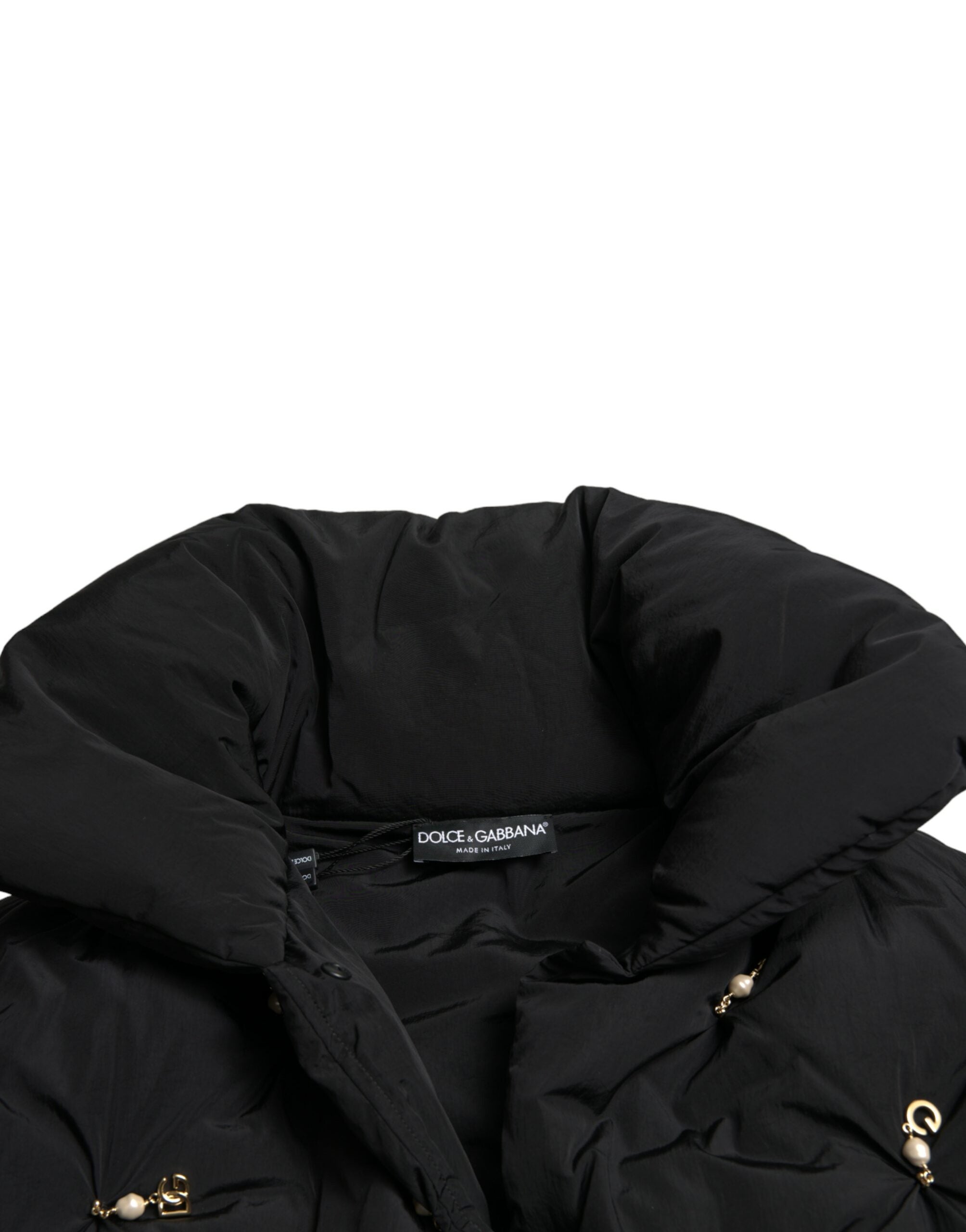 Dolce & Gabbana Black Embellished Quilted Shell Bomber Women's Jacket