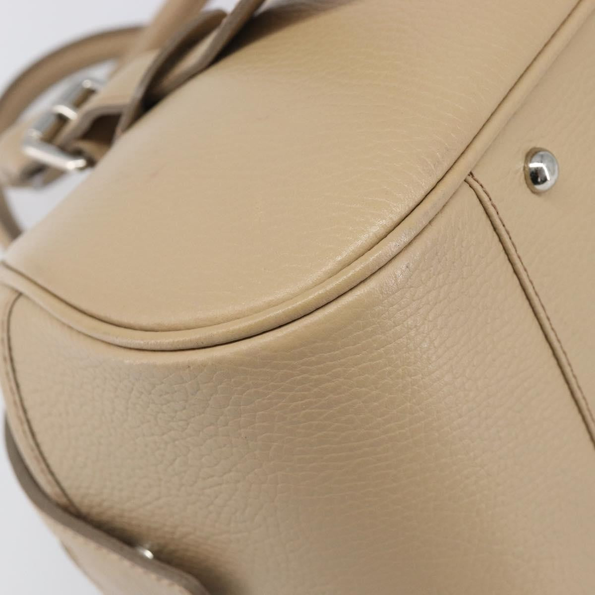 Burberry Belted Boston Leather Beige Leather Handbag (Pre-Owned)