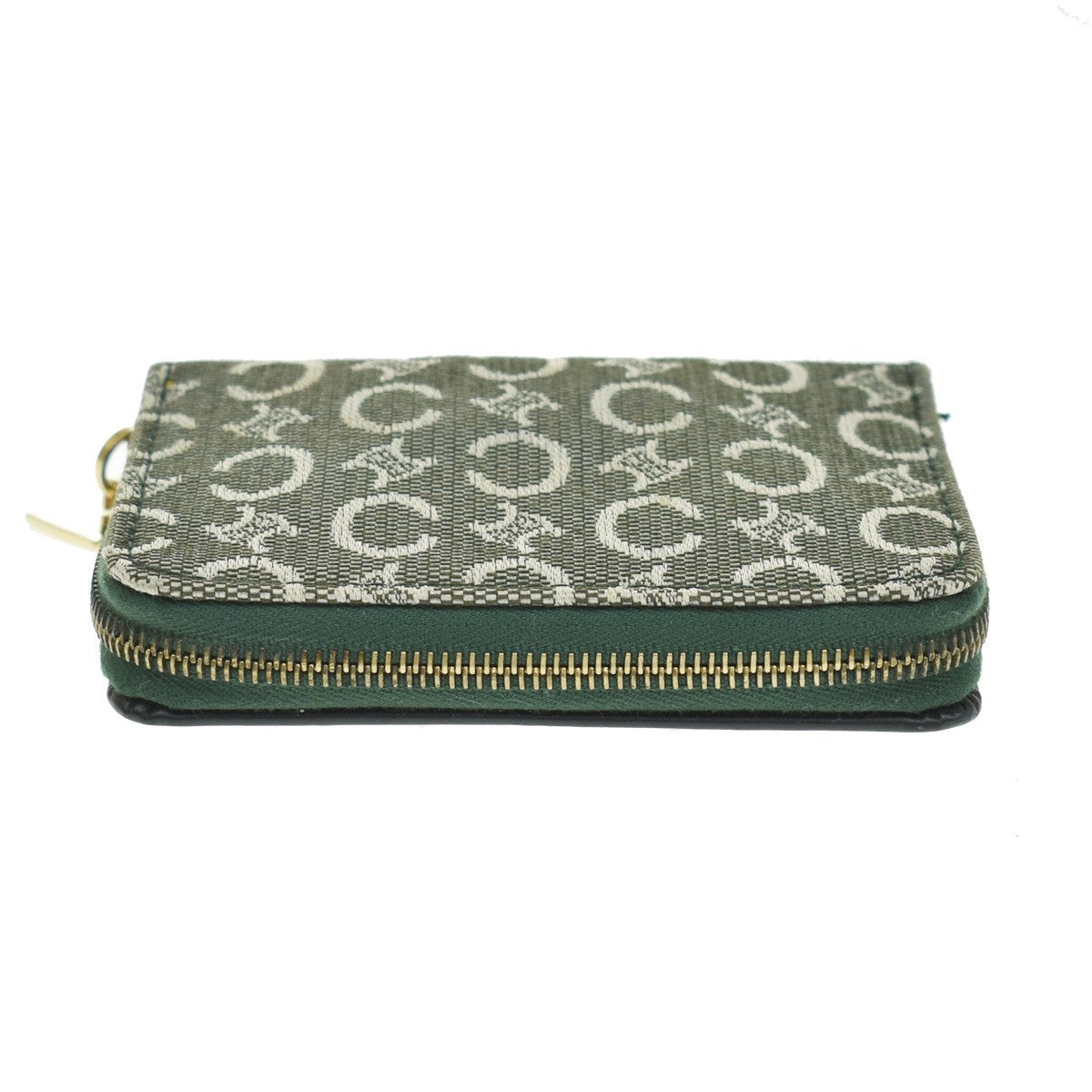 Celine Zipped Around Canvas Green Canvas Wallets Accessory (Pre-Owned)