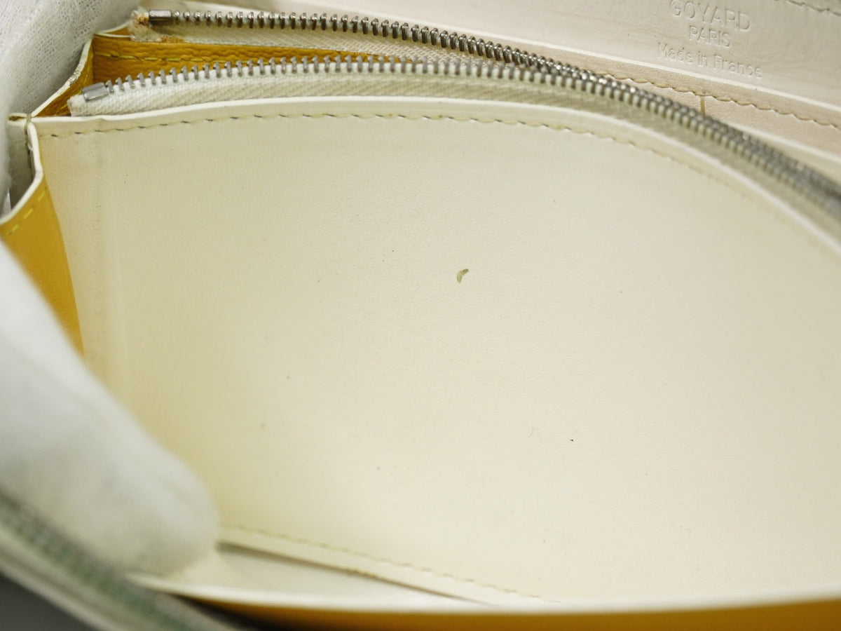 Goyard Matignon Zip Coated Canvas With Leather White Canvas Card Holders Accessory (Pre-Owned)