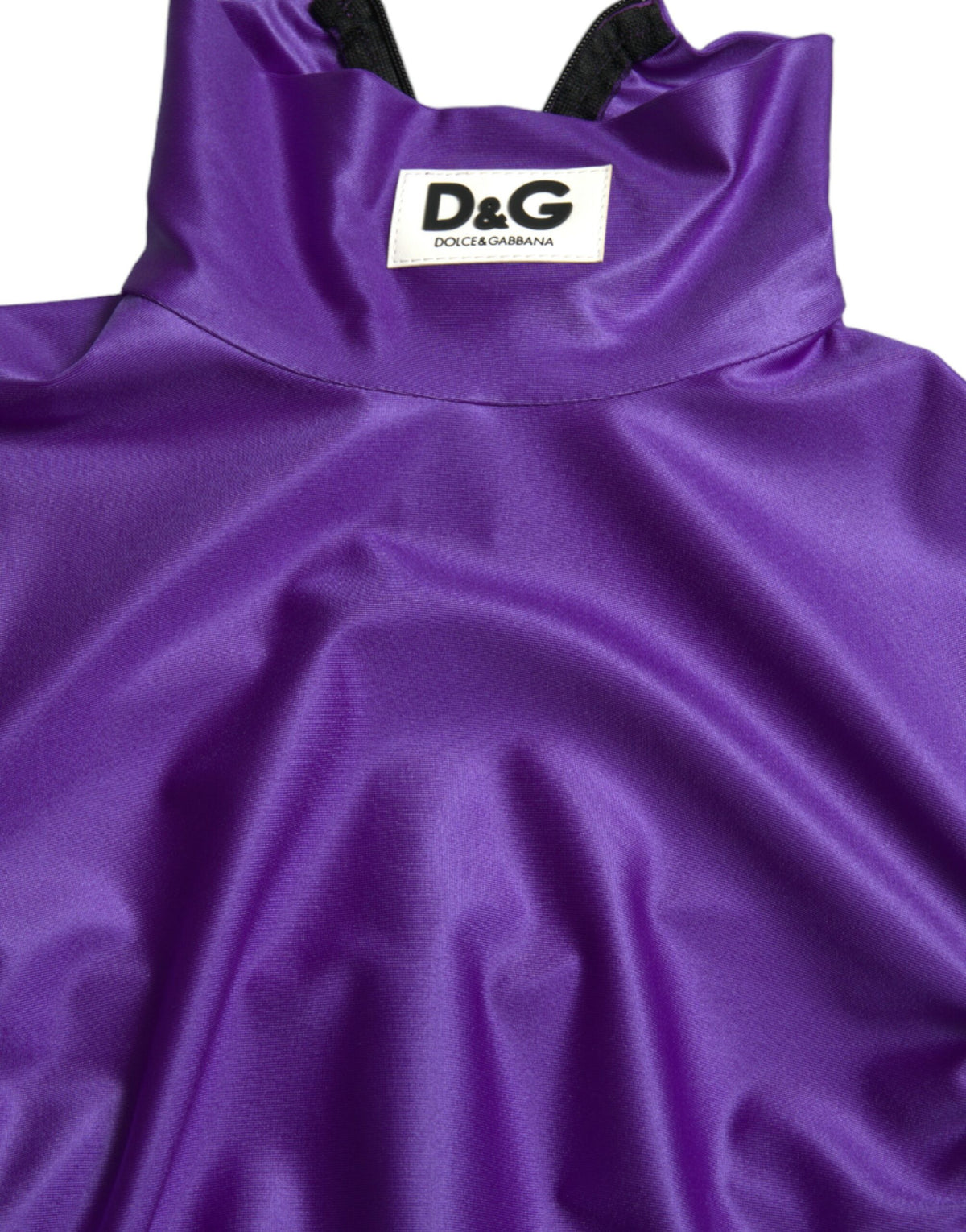 Dolce & Gabbana Purple Nylon Stretch Slim Long Sleeves Women's Top