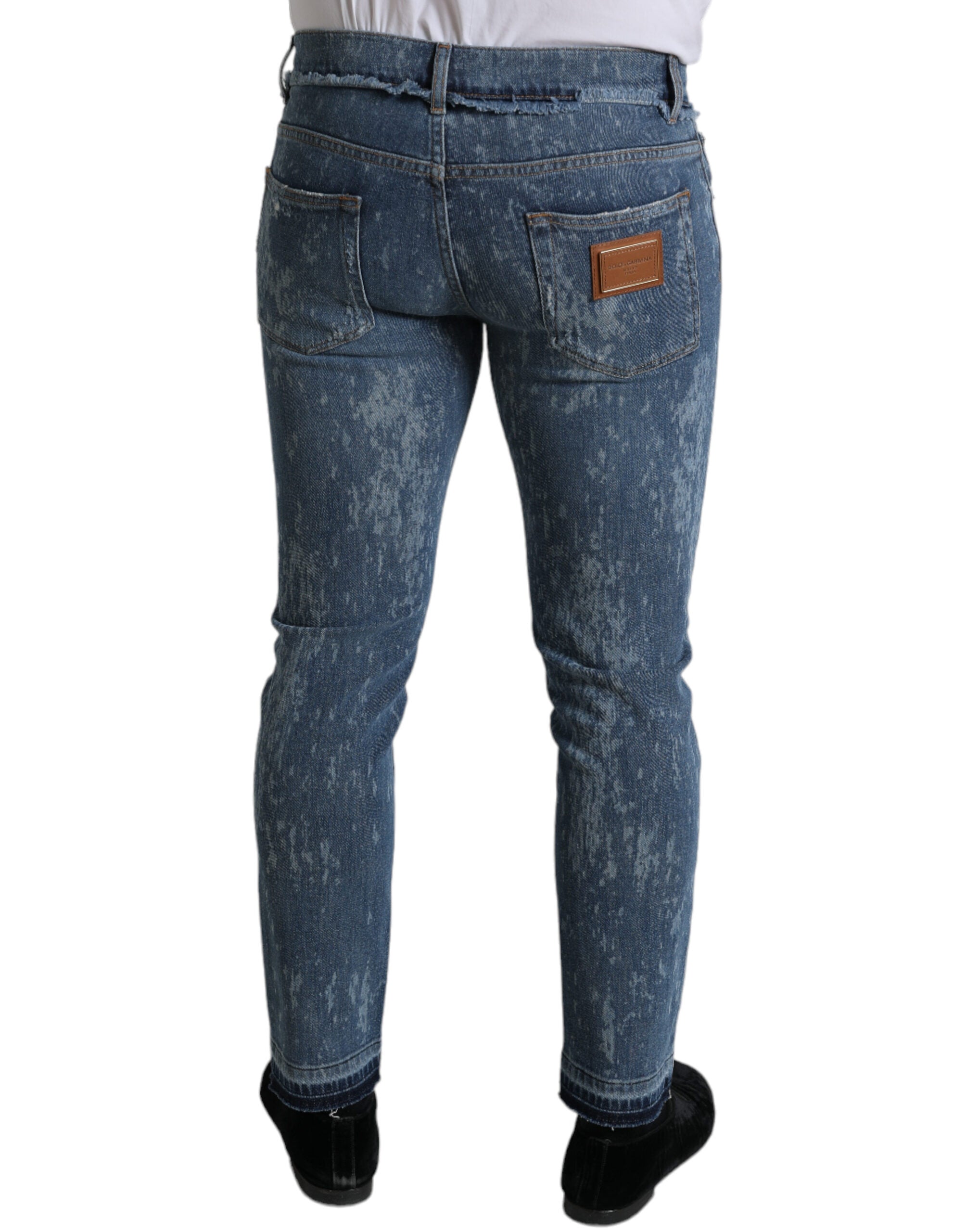 Dolce & Gabbana Blue Washed Skinny Cotton Stretch Denim Men's Jeans