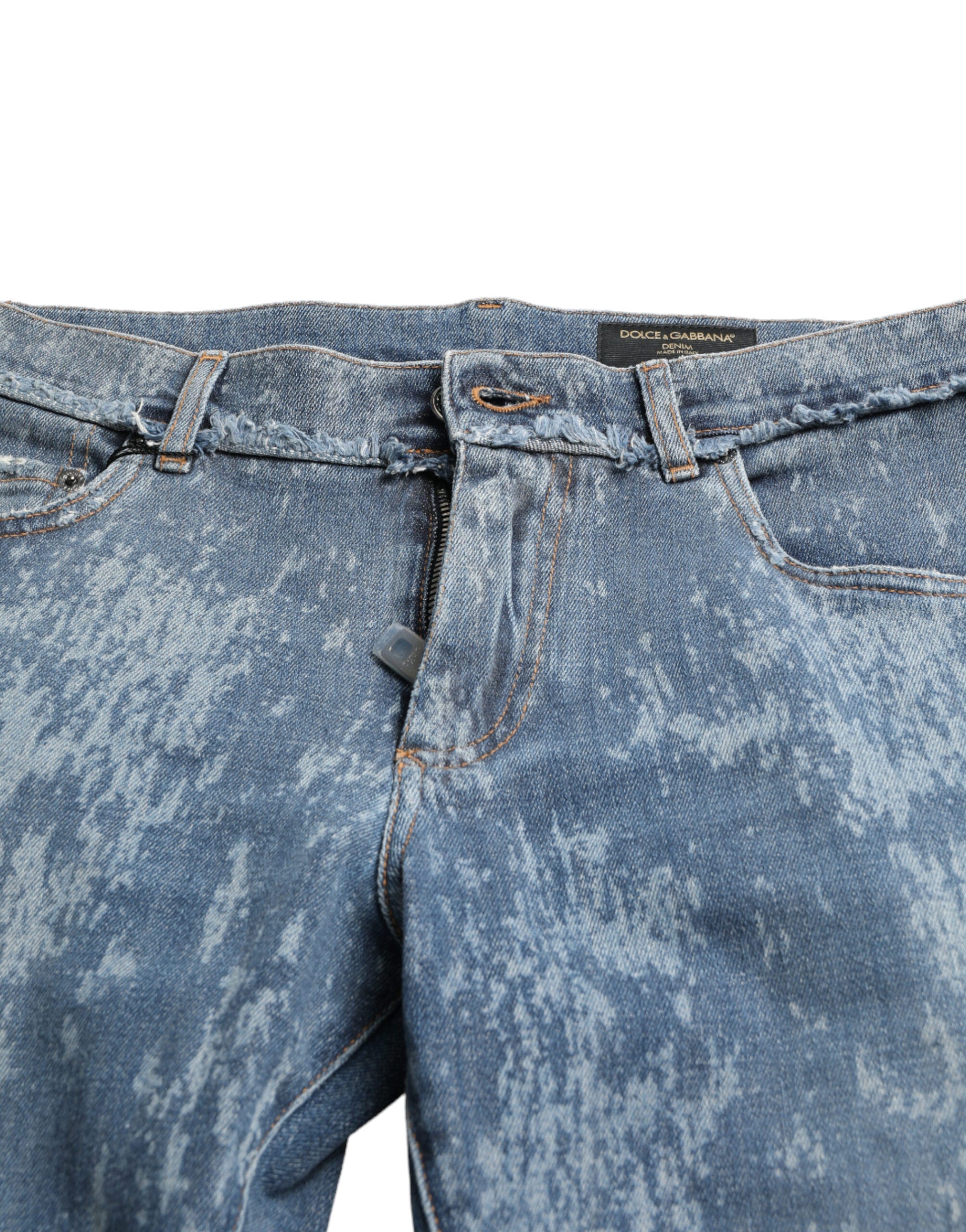 Dolce & Gabbana Blue Washed Skinny Cotton Stretch Denim Men's Jeans