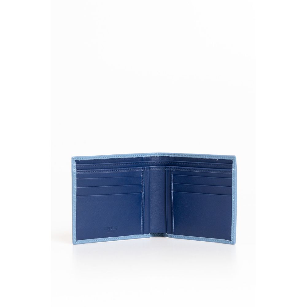 Trussardi Light Blue Leather Men Men's Wallet
