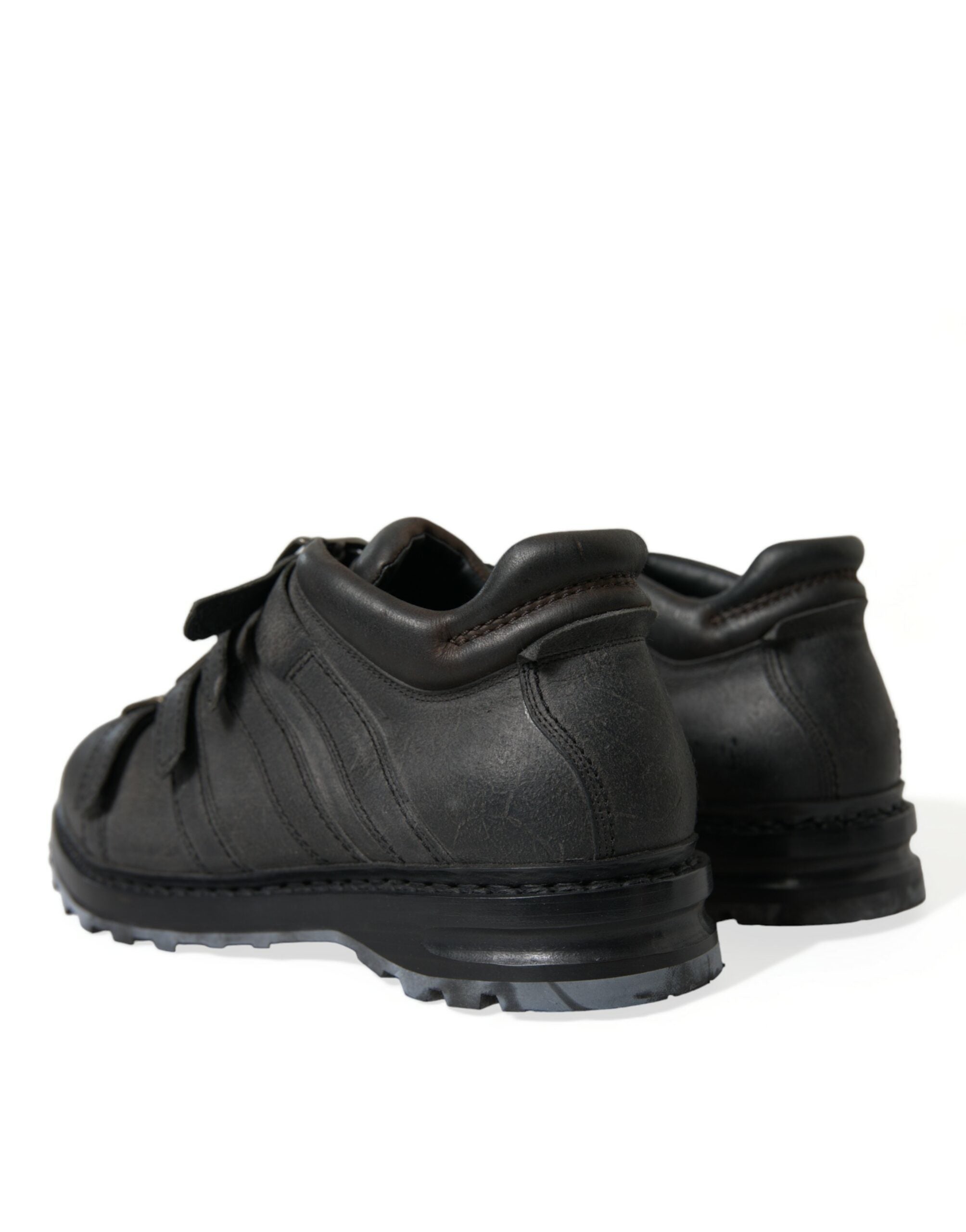 Dolce & Gabbana Black Leather Strap Men Ankle Boots Men's Shoes