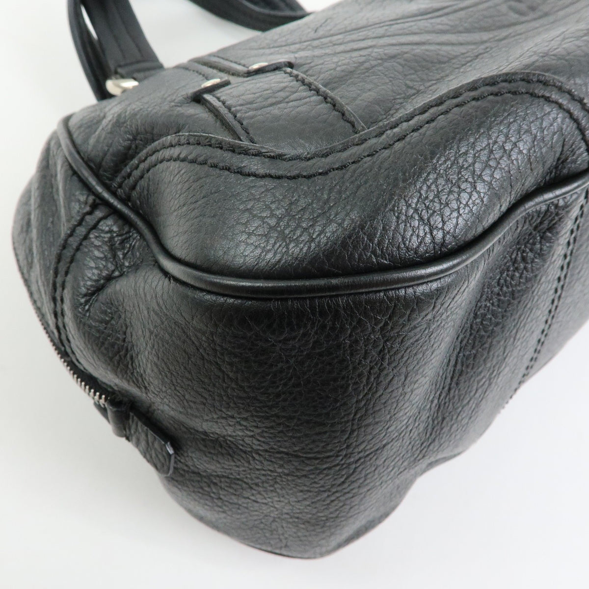 Celine Macadam Leather Black Leather Tote Bag Bag (Pre-Owned)