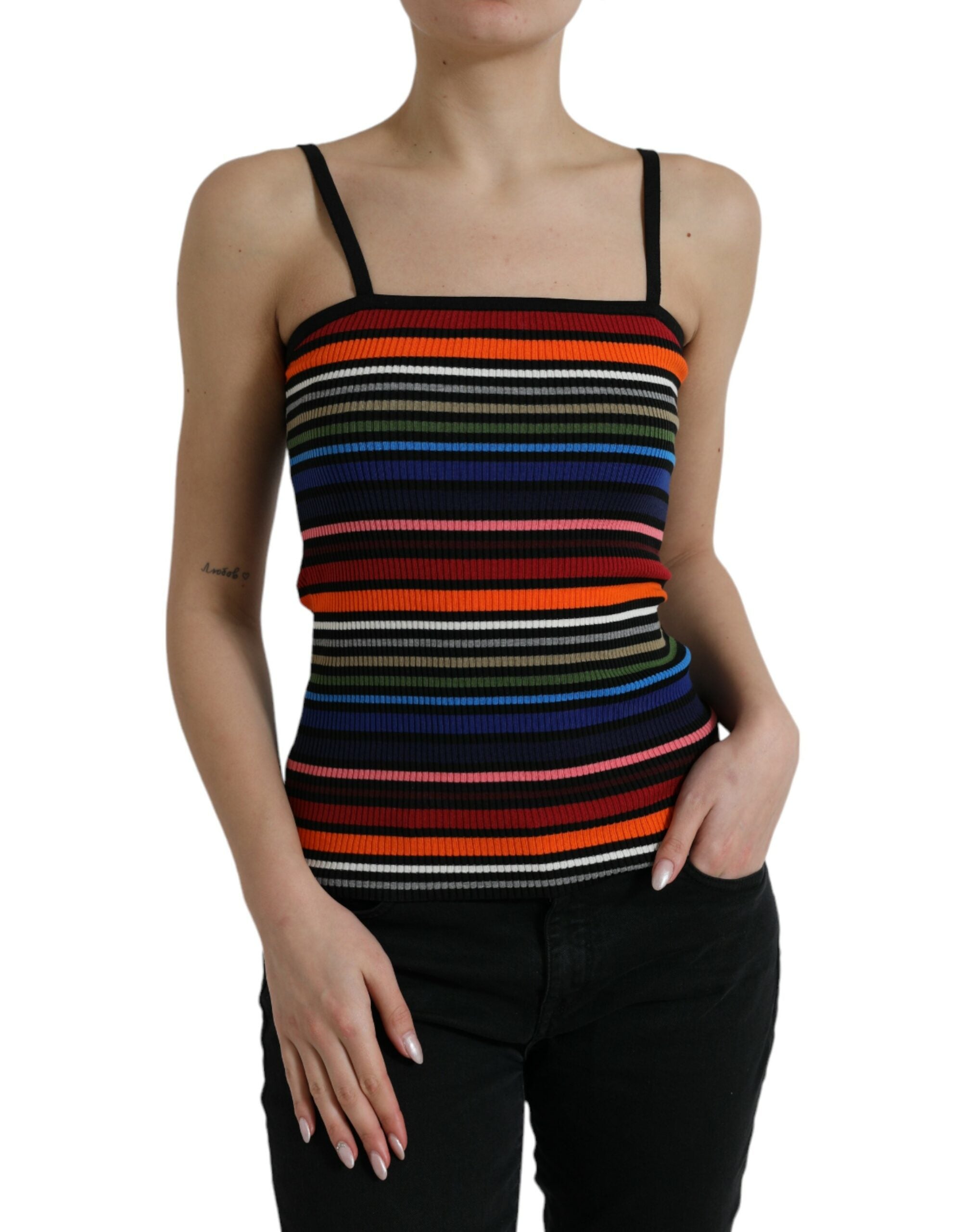 Dolce & Gabbana Chic Striped Spaghetti Strap Tank Women's Top