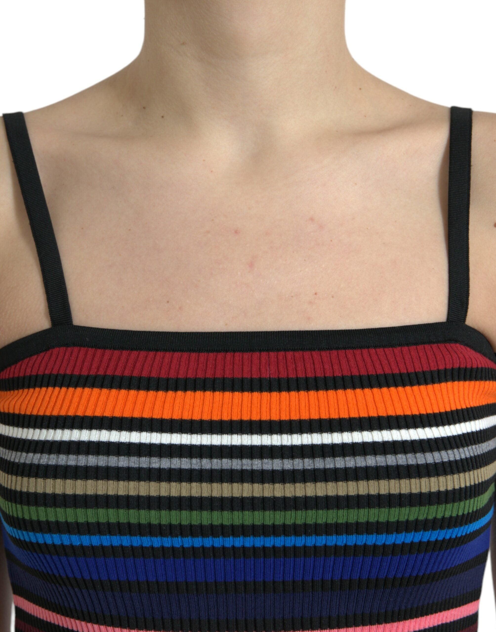 Dolce & Gabbana Chic Striped Spaghetti Strap Tank Women's Top