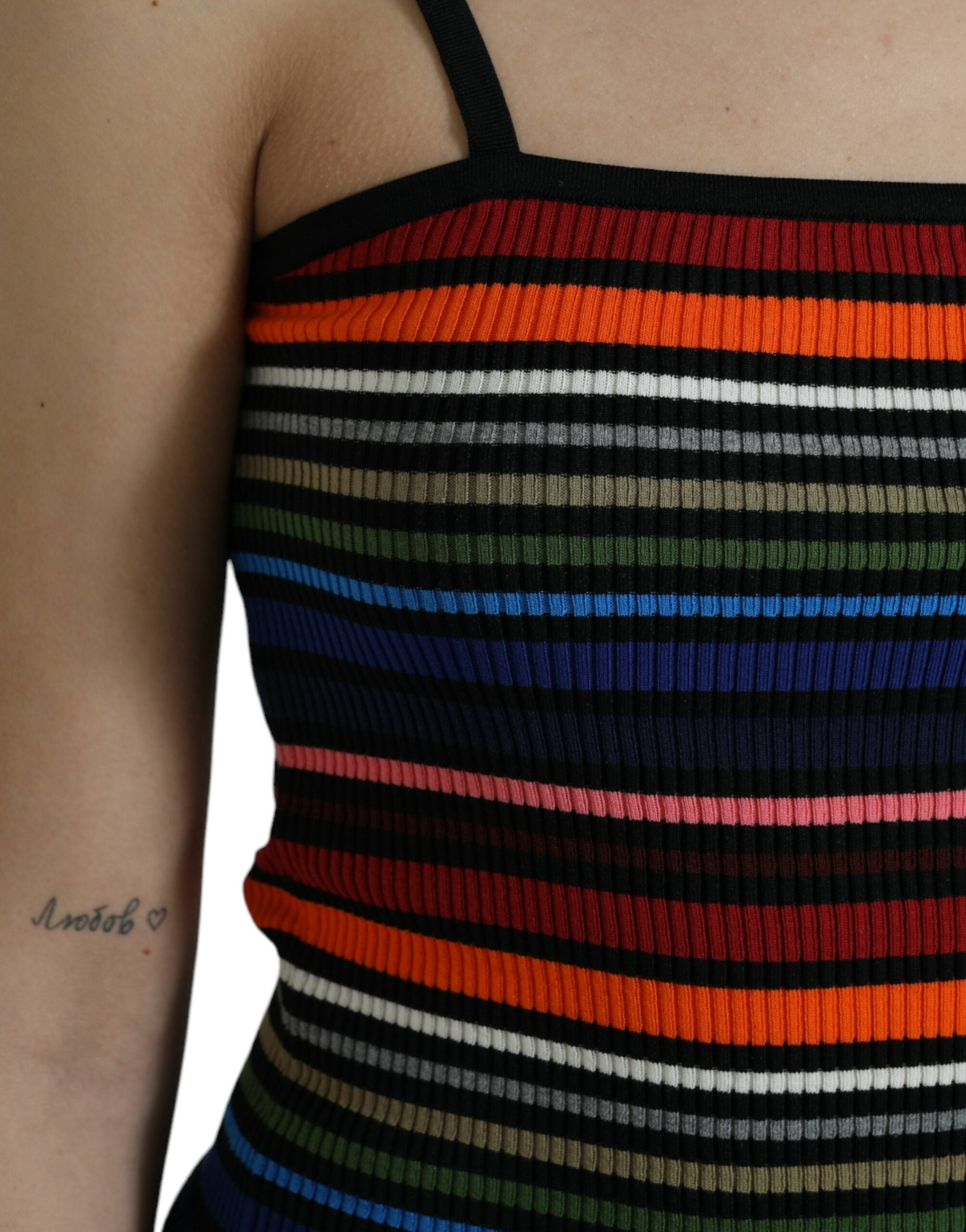 Dolce & Gabbana Chic Striped Spaghetti Strap Tank Women's Top
