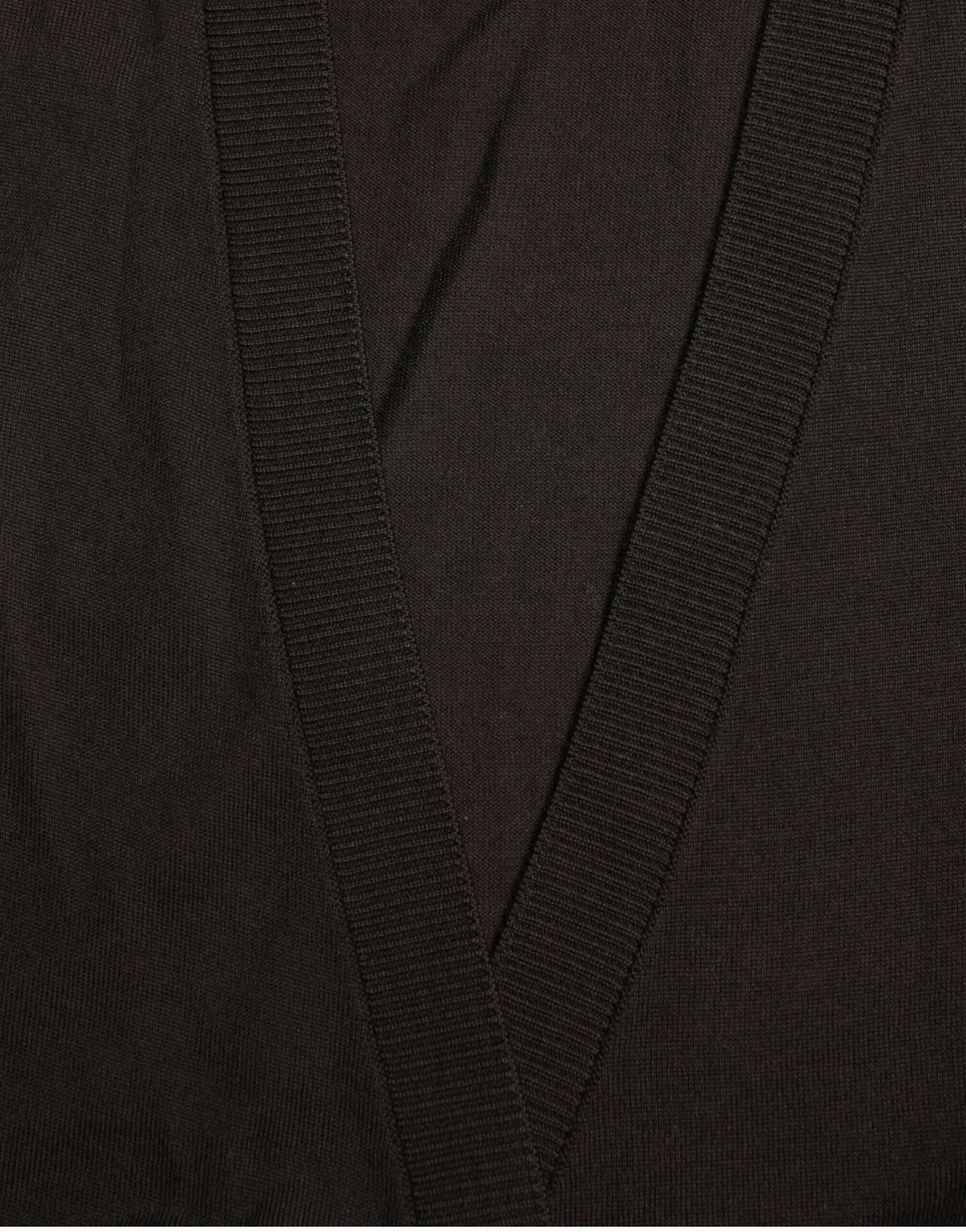 Dolce & Gabbana Black Wool V-neck Crossed Cardigan Women's Sweater