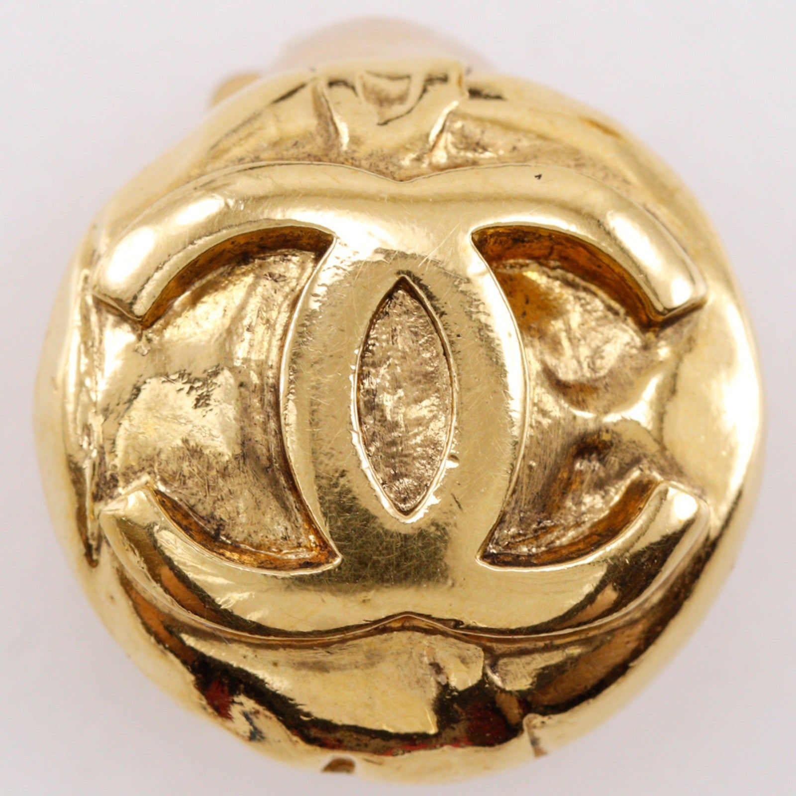 Chanel Vintage Cc Clip-On Metal Gold Gold_Plated Earrings Jewelry (Pre-Owned)