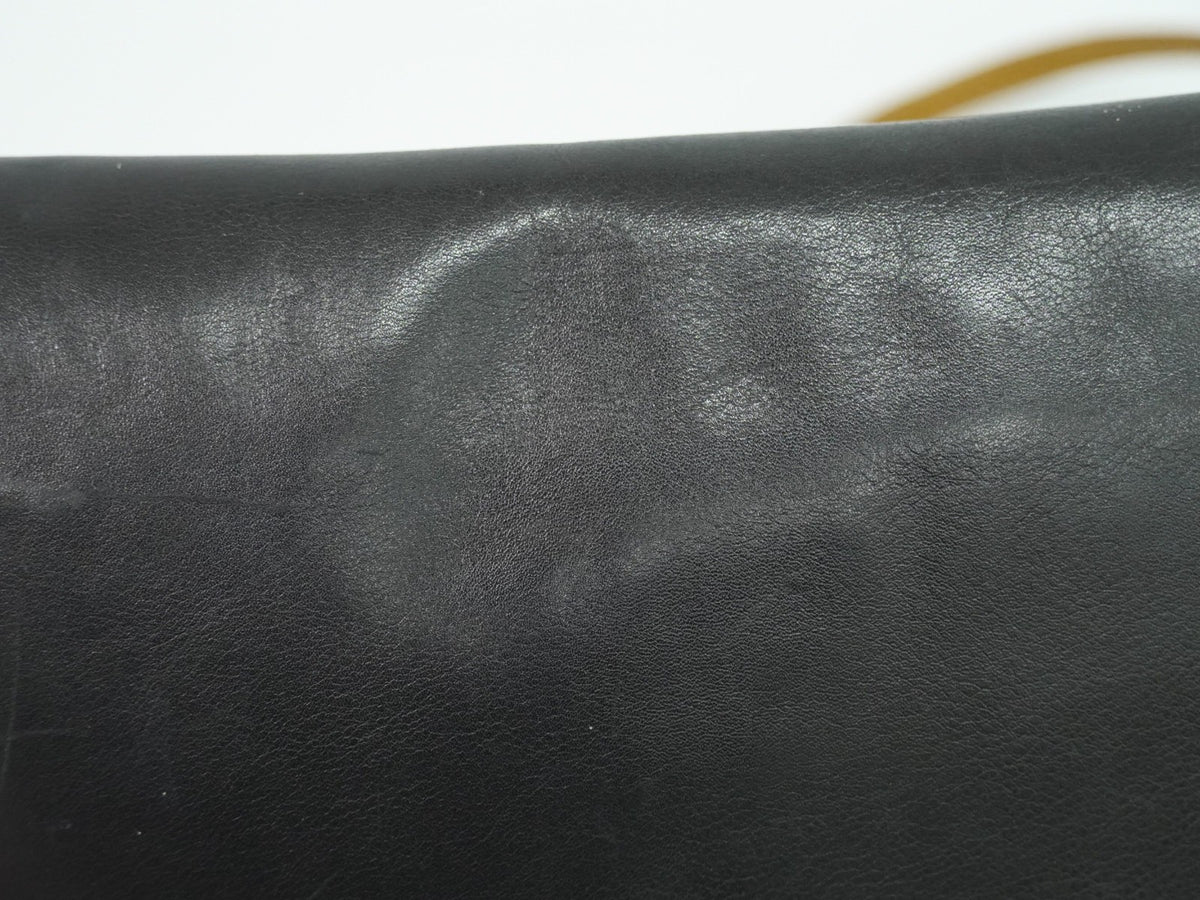Celine Flap Shoulder Leather Black Leather Shoulder Bag Bag (Pre-Owned)