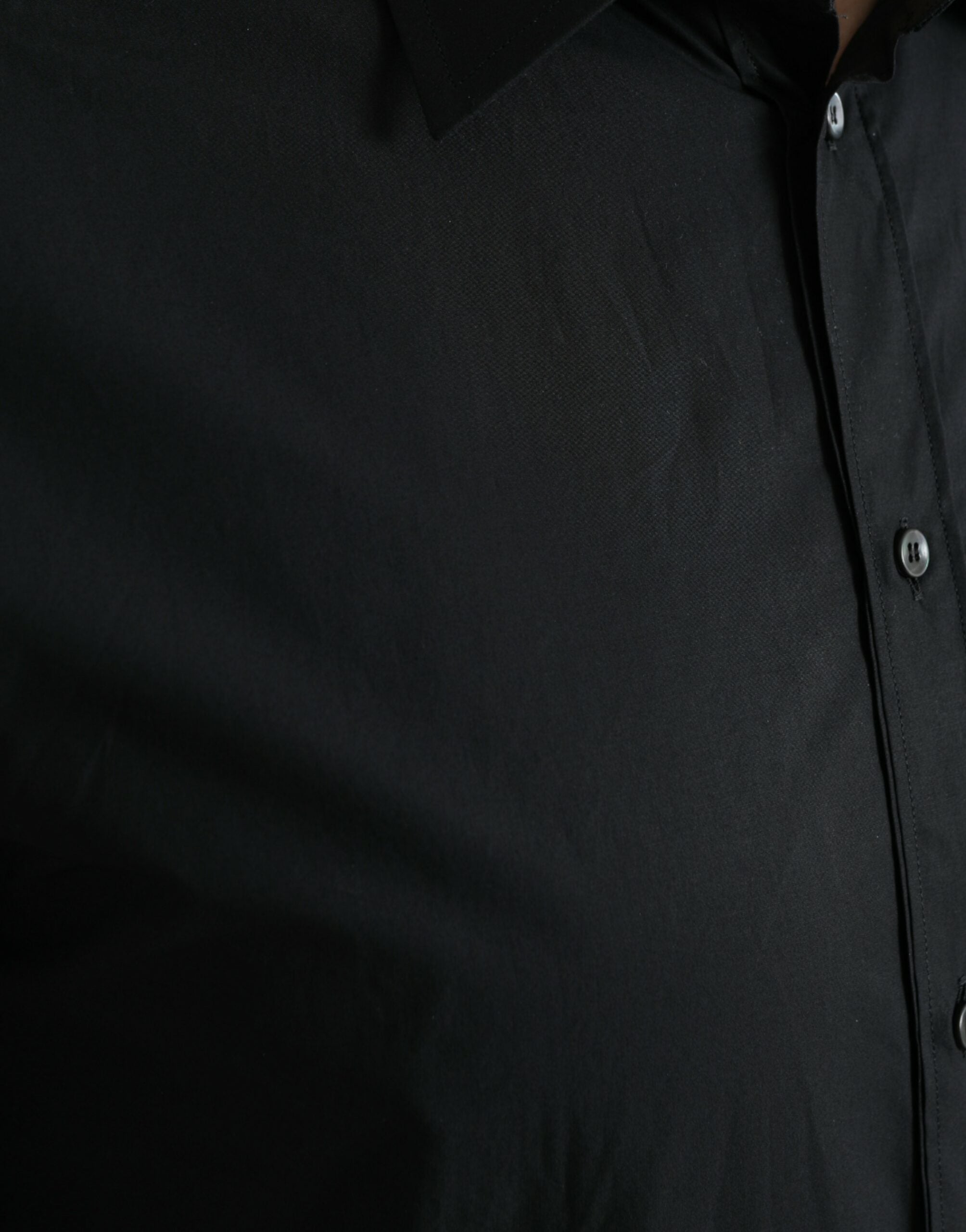 Dolce & Gabbana Black Cotton Men Formal GOLD Dress Men's Shirt