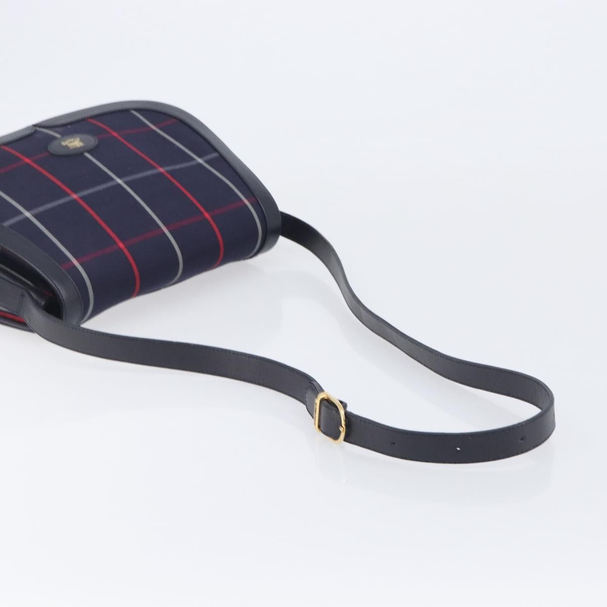 Burberry Nova Check Shoulder Bag Canvas Navy Canvas Shoulder Bag Bag (Pre-Owned)