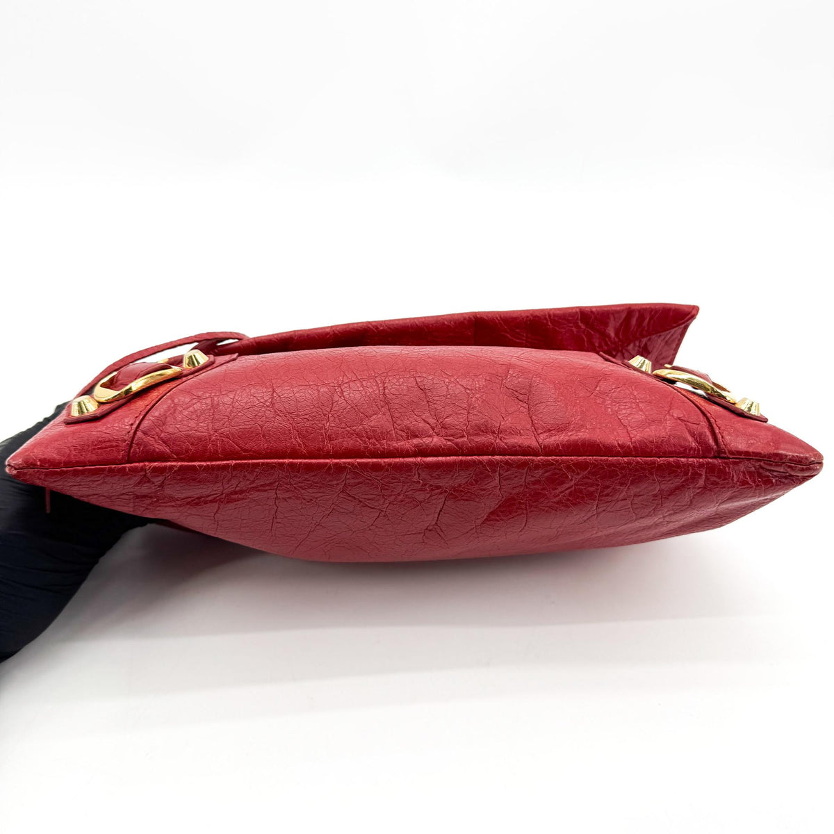 Balenciaga Classic Studs Envelope Strap Clutch Leather Red Leather Clutche & Pouche Bag (Pre-Owned)