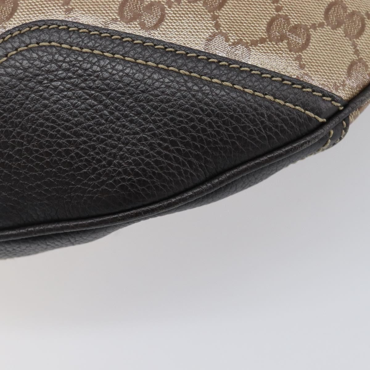 Gucci Nice Hobo Patent Canvas Beige Canvas Shoulder Bag Bag (Pre-Owned)