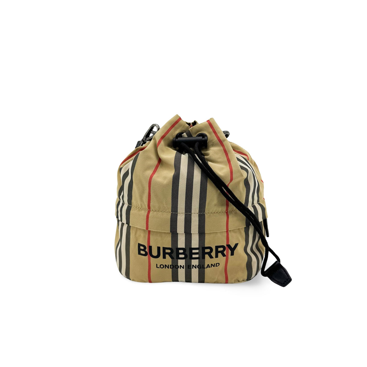 Burberry Phoebe Drawstring Camo Canvas Beige Nylon Clutche & Pouche Bag (Pre-Owned)