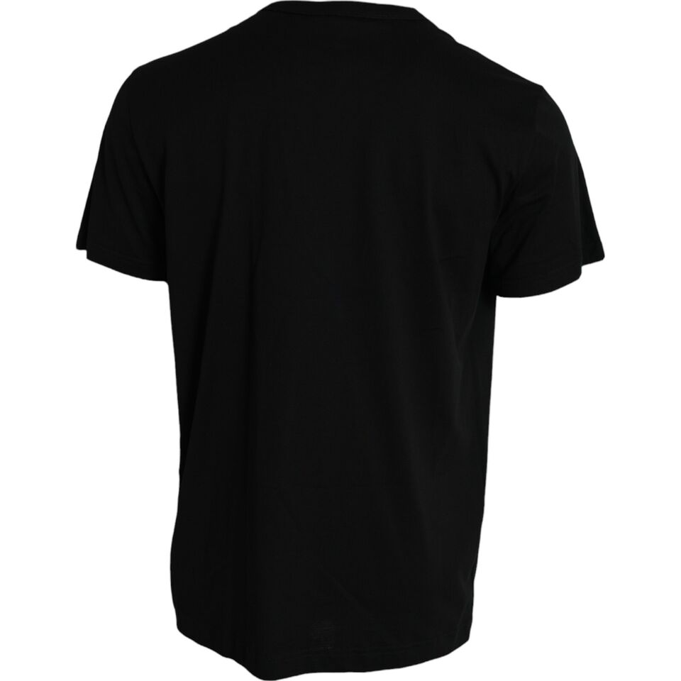 Dolce & Gabbana Black Silver Chain Short Sleeve Men's T-shirt