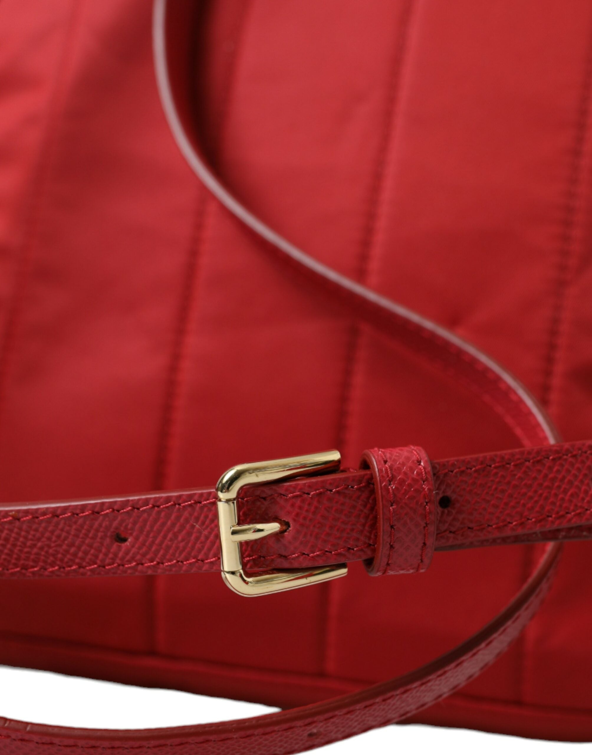 Dolce & Gabbana Embellished Red Backpack with Gold Women's Detailing