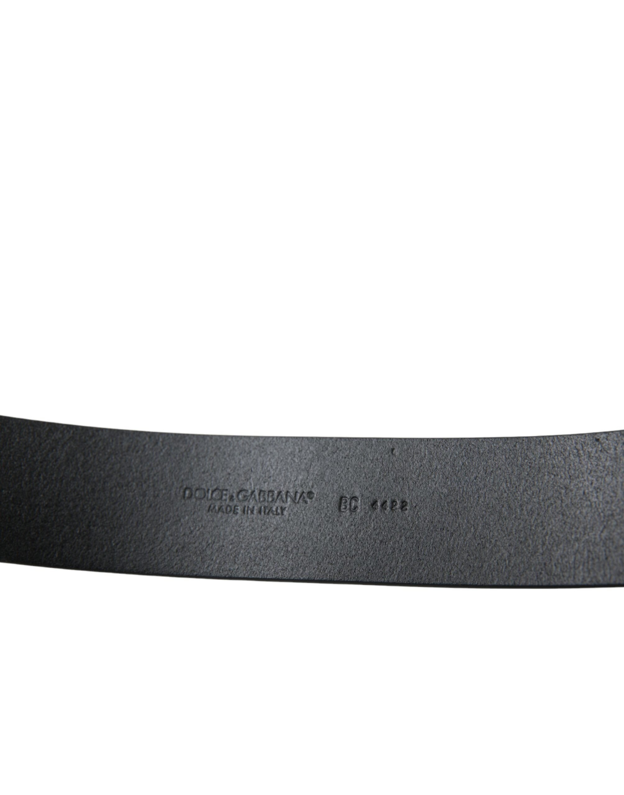 Dolce & Gabbana Elegant Black Leather Belt with Metal Men's Buckle
