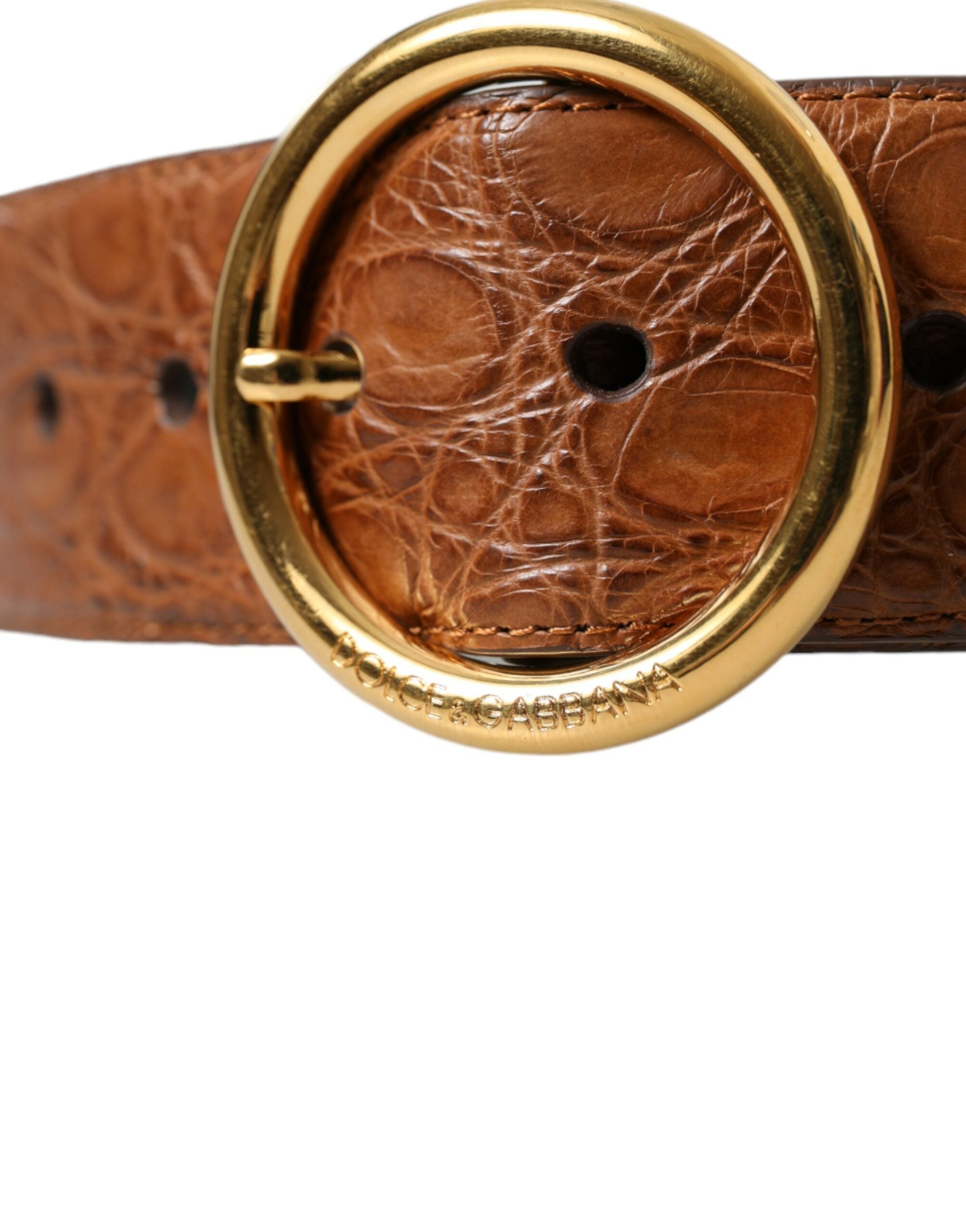 Dolce & Gabbana Elegant Exotic Leather Belt - Rich Men's Brown