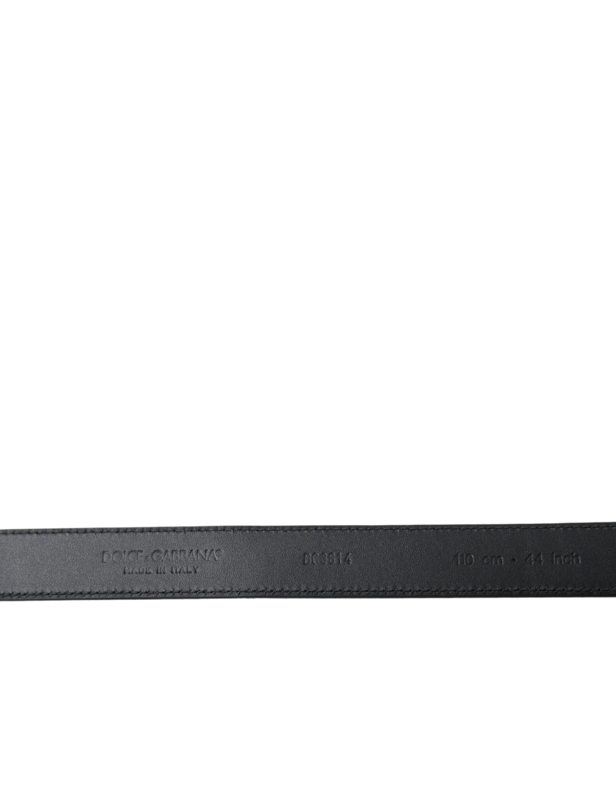 Dolce & Gabbana Black Goat Leather Antique Metal Buckle Men's Belt