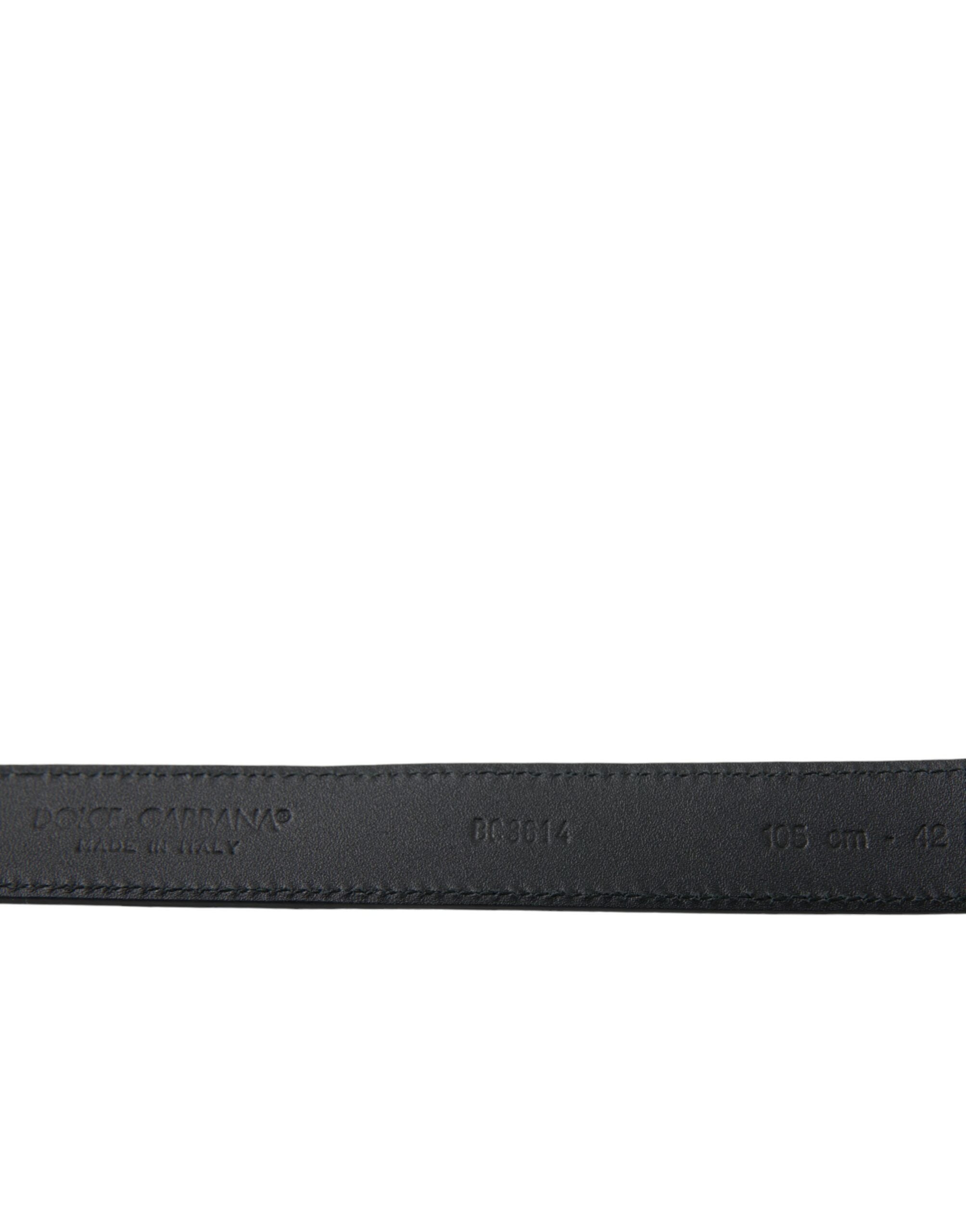 Dolce & Gabbana Blue Suede Leather Gold Metal Buckle Men's Belt
