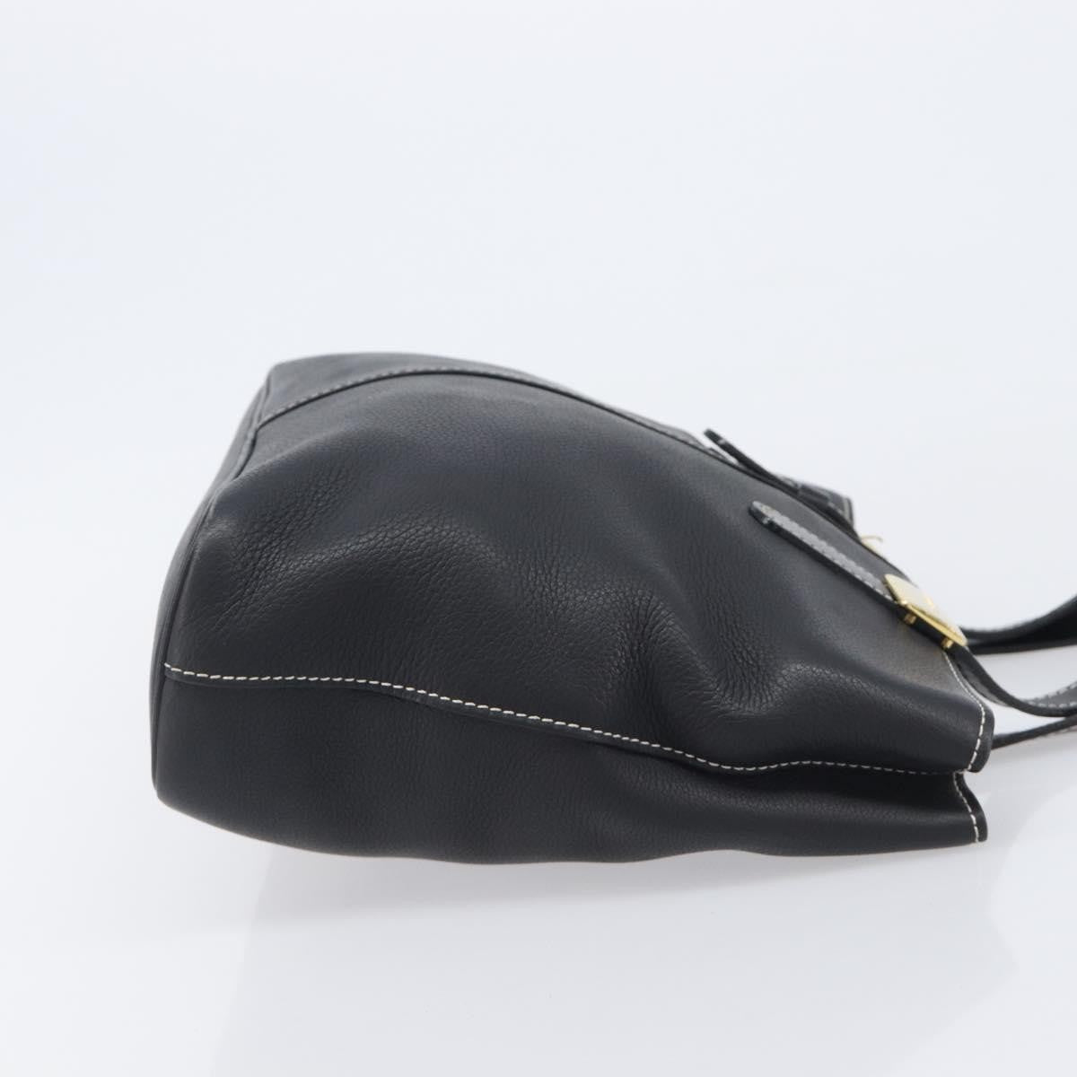 Burberry Vintage Leather Black Leather Tote Bag Bag (Pre-Owned)