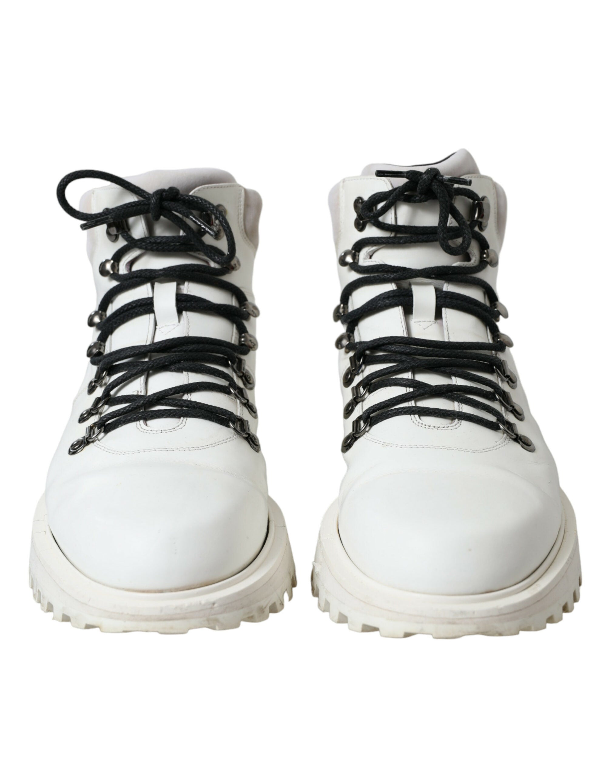 Dolce & Gabbana White Vulcano Trekking Ankle Boots Men's Shoes (Pre-Owned)