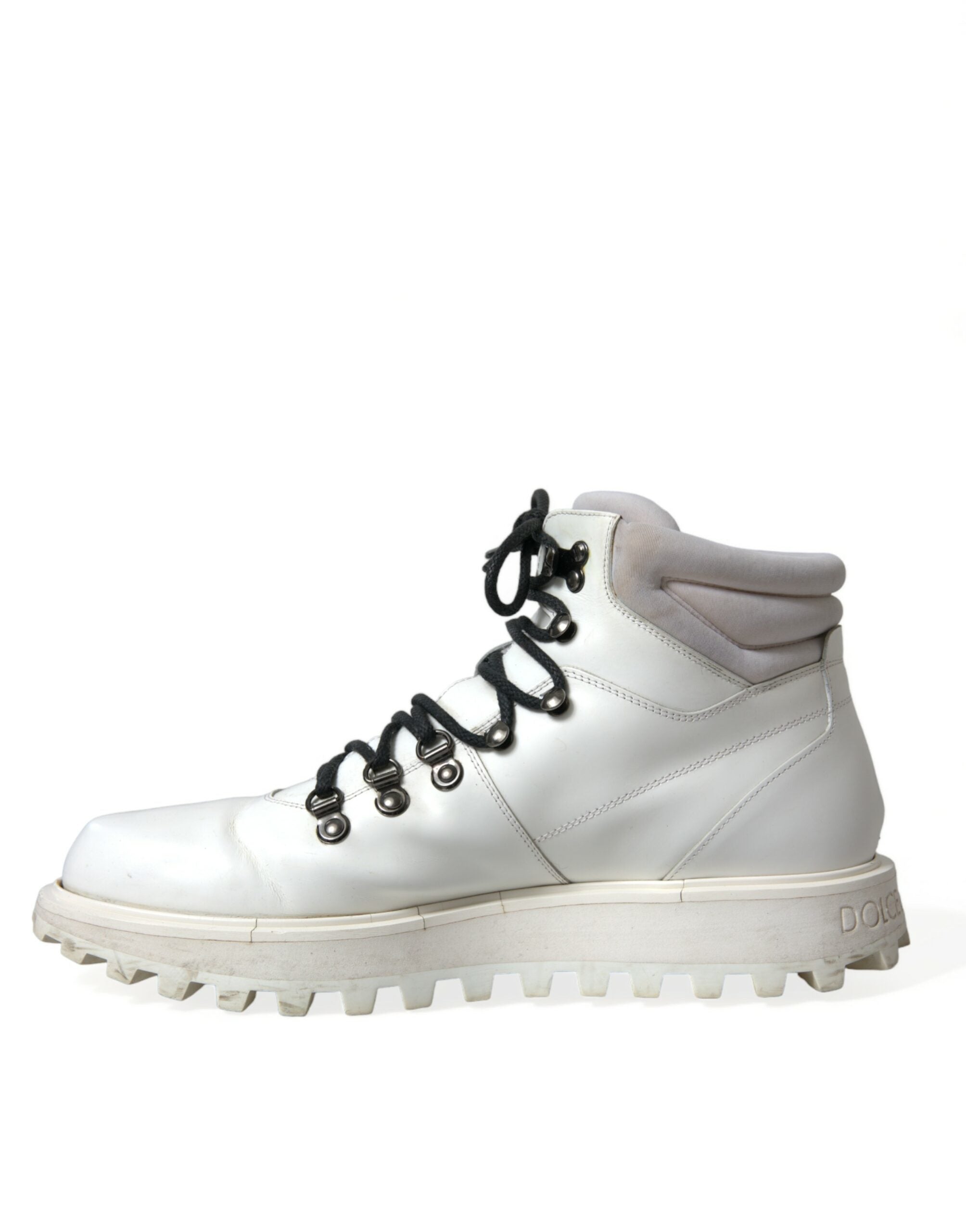 Dolce & Gabbana White Vulcano Trekking Ankle Boots Men's Shoes (Pre-Owned)