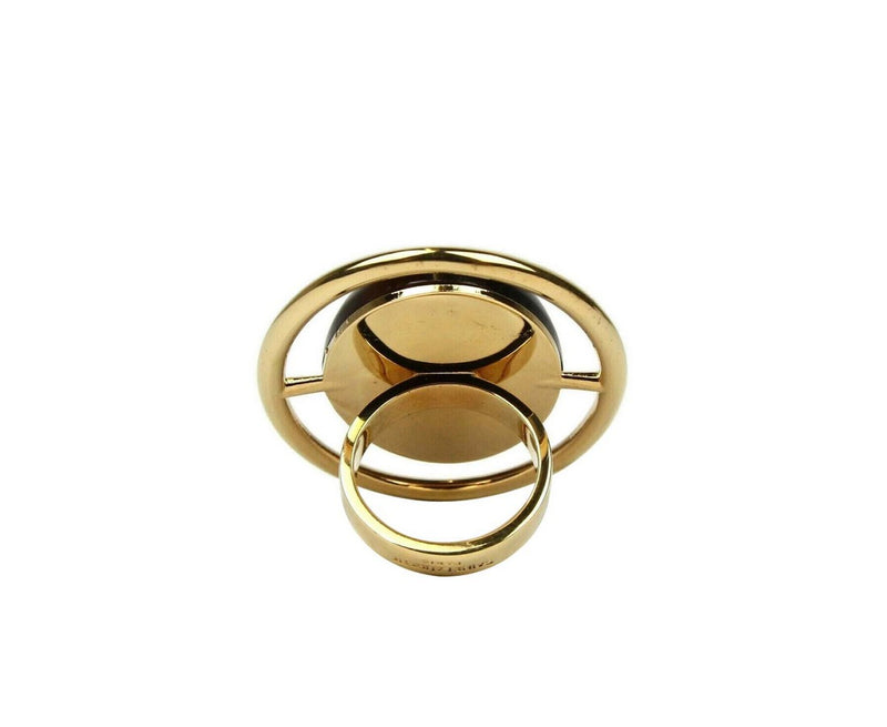 Saint Laurent Women's Oval Brown Tortoise Shell Gold Ring