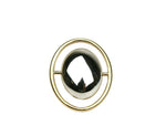 Saint Laurent Women's Silver Center Brass Metal Oval Ring