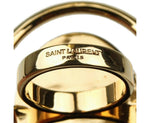 Saint Laurent Women's Silver Center Brass Metal Oval Ring