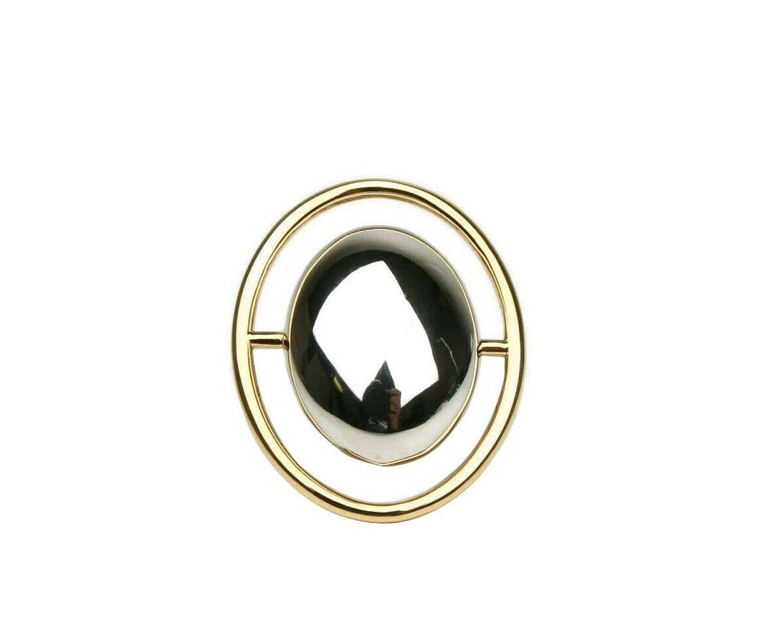 Center Brass Metal Oval Ring
