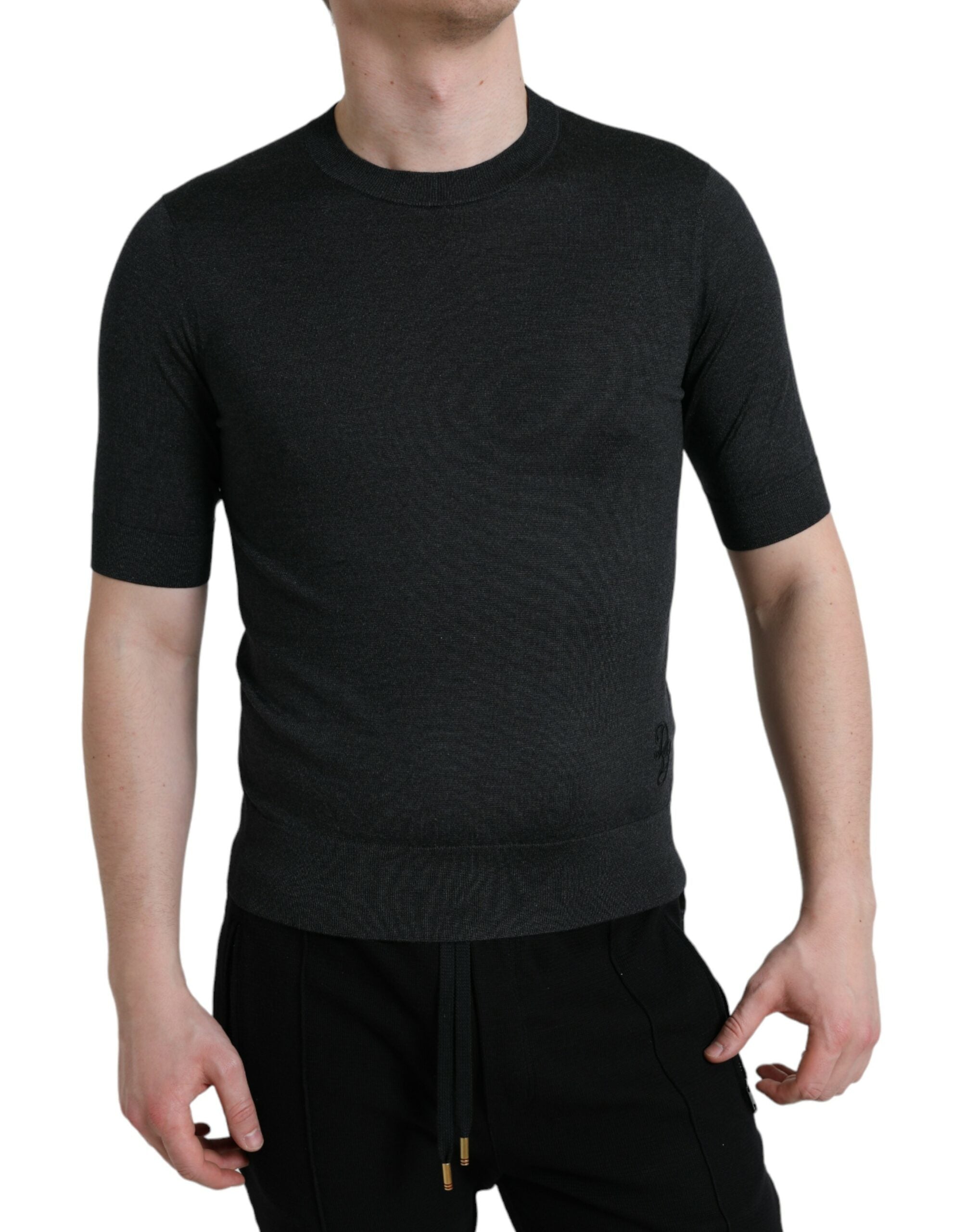 Dolce & Gabbana Dark Gray Crew Neck Short Sleeves Men's T-shirt