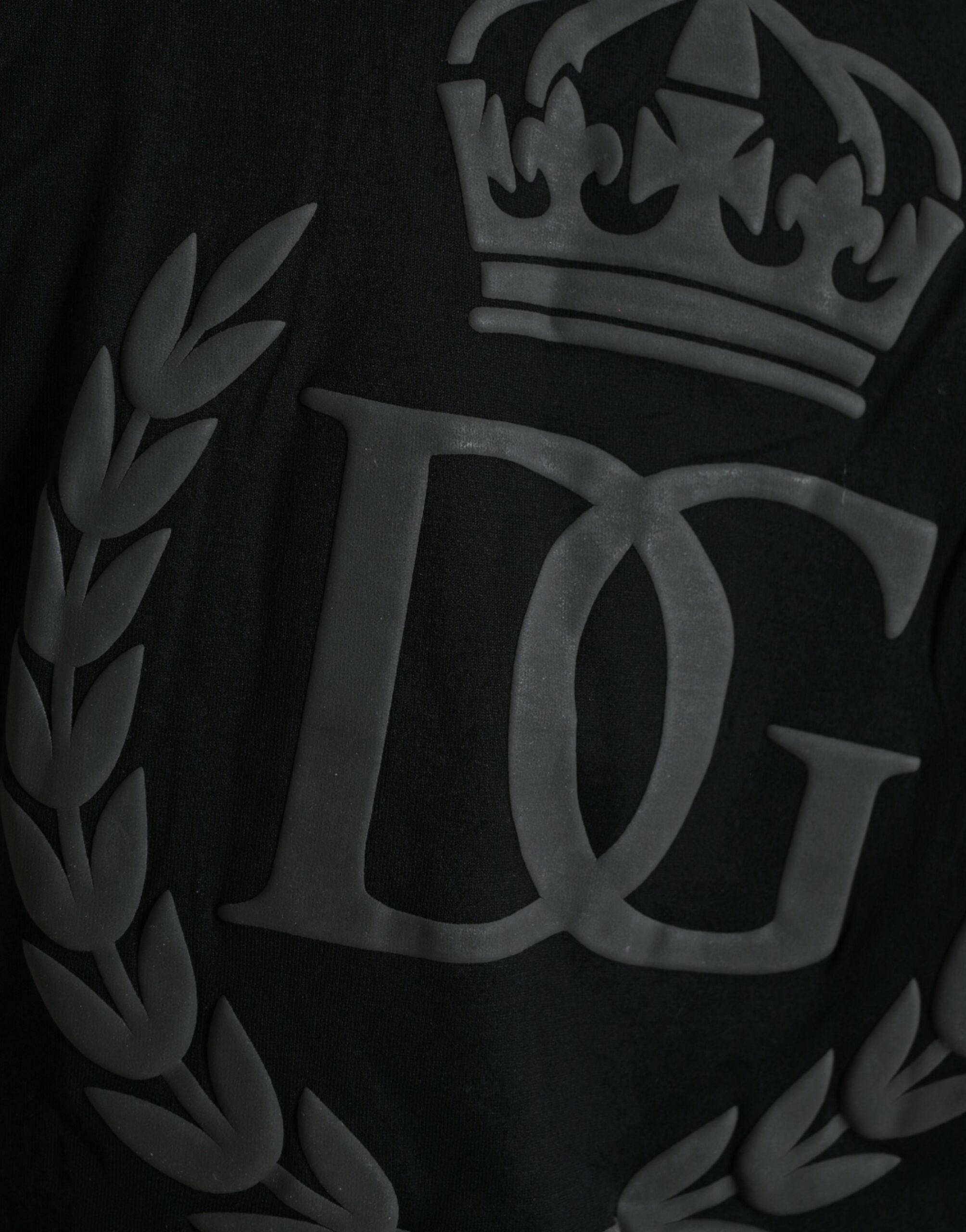 Dolce & Gabbana Black Logo Embossed Crew Neck Short Sleeves Men's T-shirt