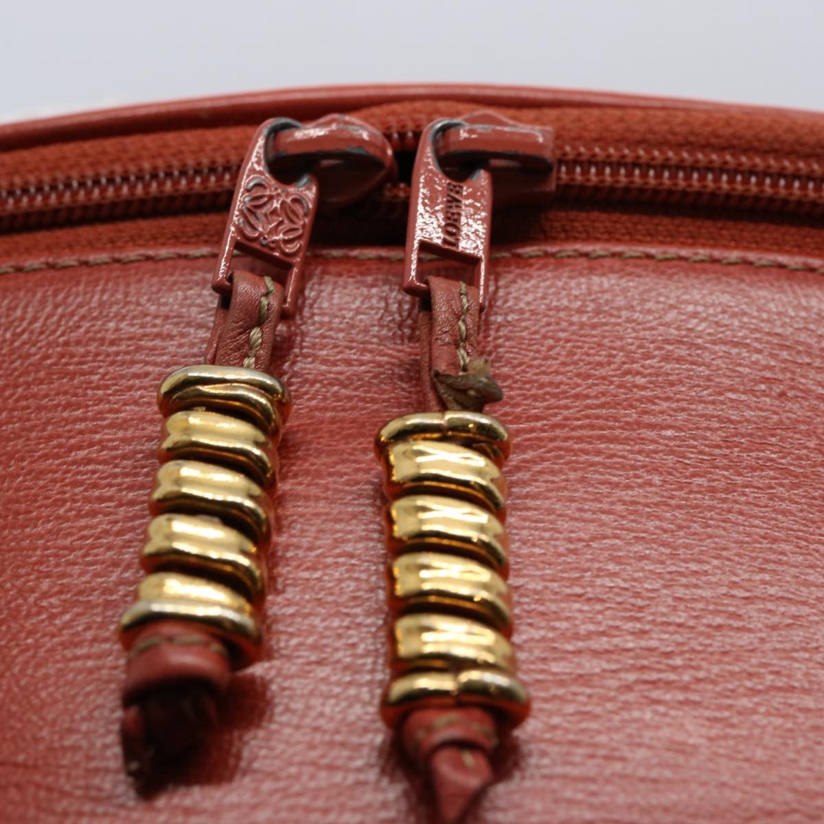 Loewe Vintage Velazquez Top Handle Leather Orange Leather Handbag (Pre-Owned)