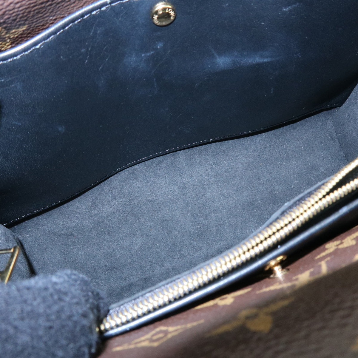 Louis Vuitton Double V Calfskin With Monogram Canvas Black Leather Handbag (Pre-Owned)