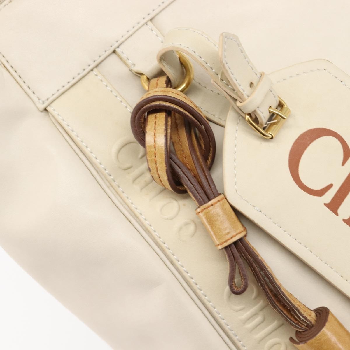 Chloe Eden Leather White Leather Tote Bag Bag (Pre-Owned)
