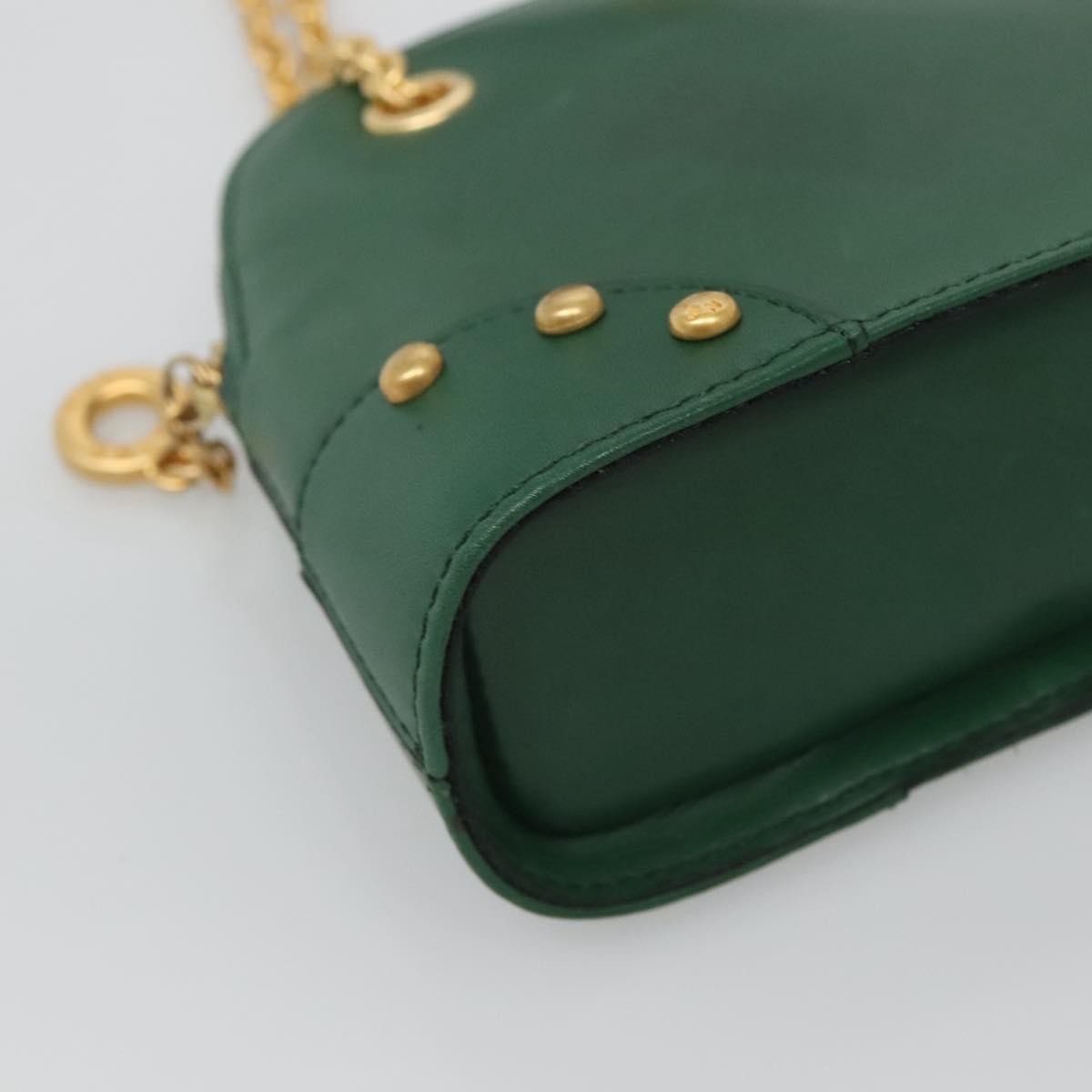 Celine Chain Vertical Quilted Lambskin Green Leather Shoulder Bag Bag (Pre-Owned)