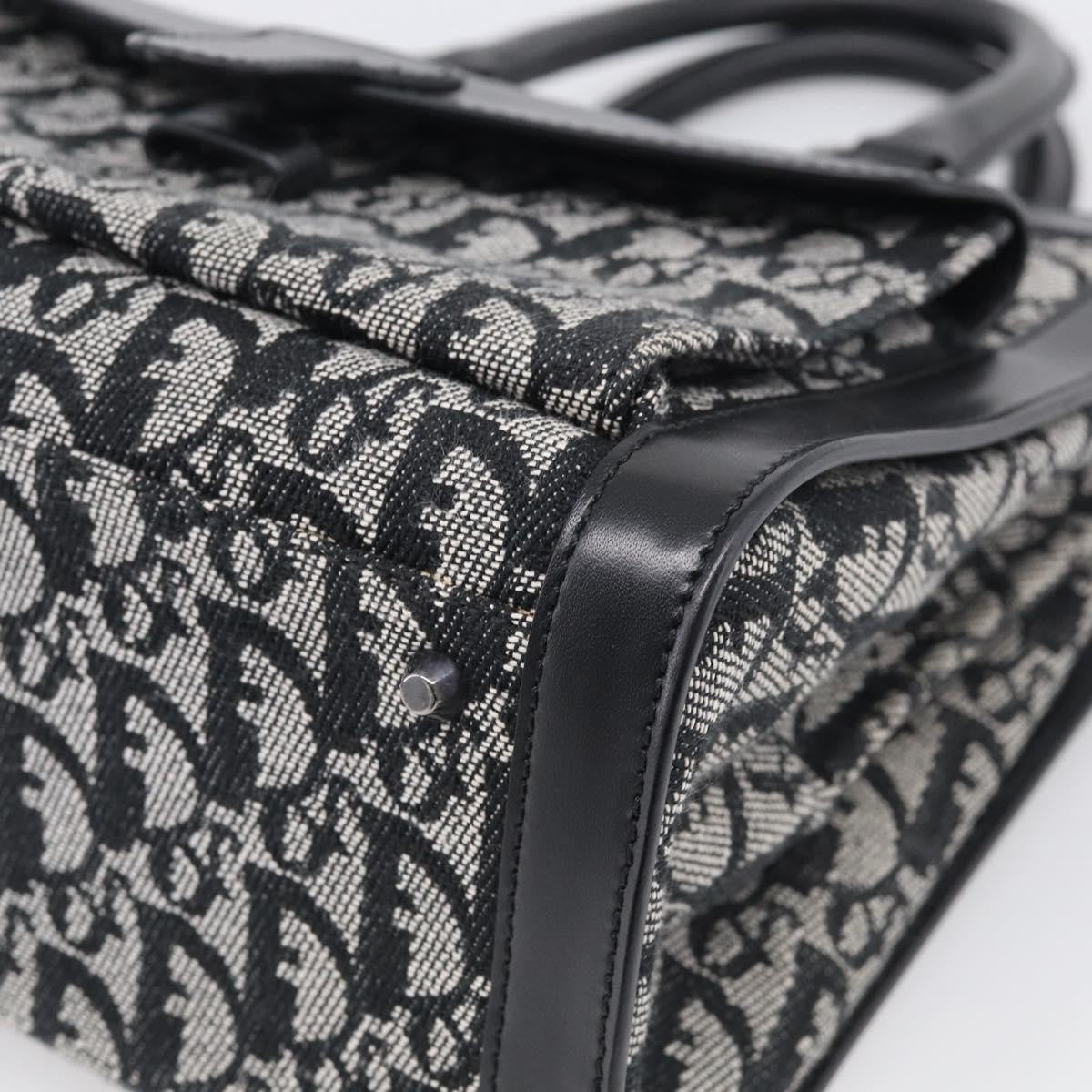 Christian Dior Vintage Trotter Pocket Diorissimo Canvas Black Canvas Tote Bag Bag (Pre-Owned)