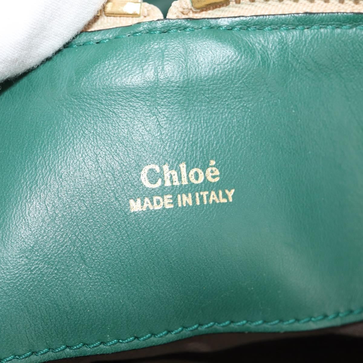 Chloe Bicolor Baylee Satchel Leather Green Leather Bag (Pre-Owned)