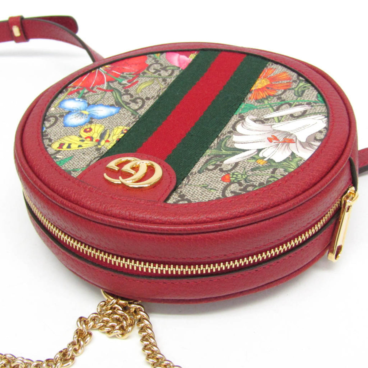 Gucci Ophidia Round Flora Gg Coated Canvas Multicolour Canvas Backpack Bag (Pre-Owned)