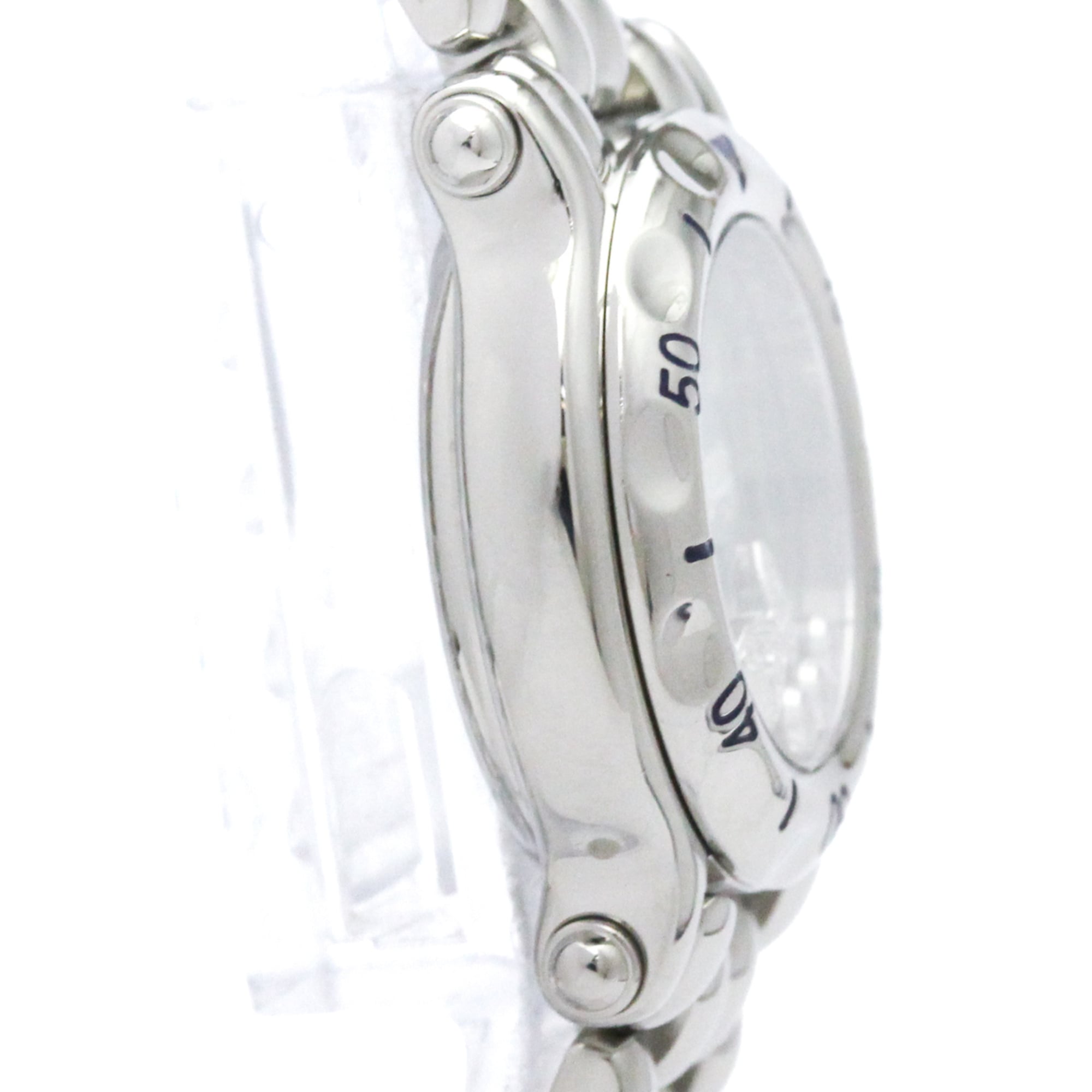 Chopard Happy Sport Quartz Stainless Steel With Floating Diamonds And Mother Of Pearl Watch (Pre-Owned)