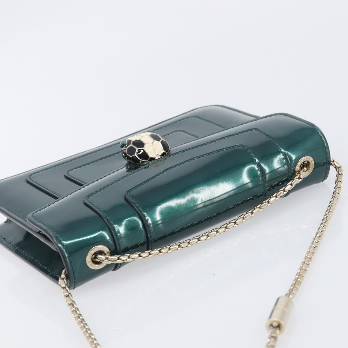 Bvlgari Serpenti Forever Patent Green Patent_Leather Shoulder Bag Bag (Pre-Owned)