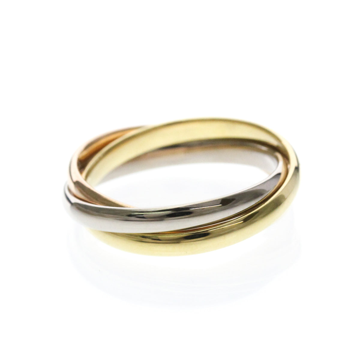 Cartier Trinity 18K Tricolor Gold Gold Gold Ring Jewelry (Pre-Owned)