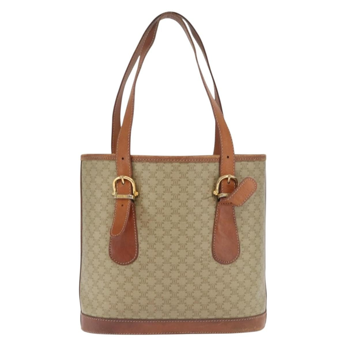 Celine Vintage Macadam Canvas Beige Canvas Backpack Bag (Pre-Owned)