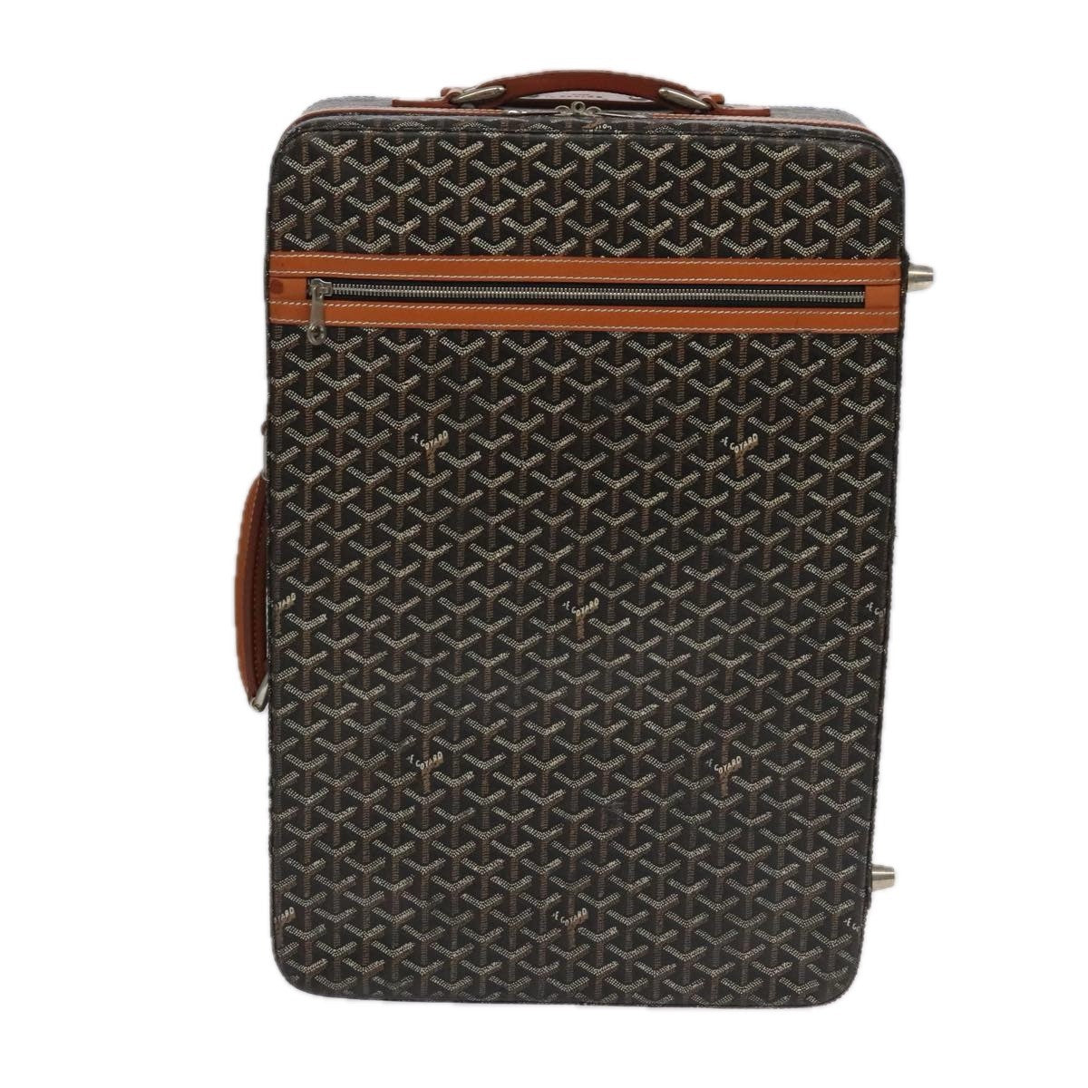 Goyard Bourget Trolley Rolling Luggage Coated Canvas Brown Pvc Travel Bag Bag (Pre-Owned)
