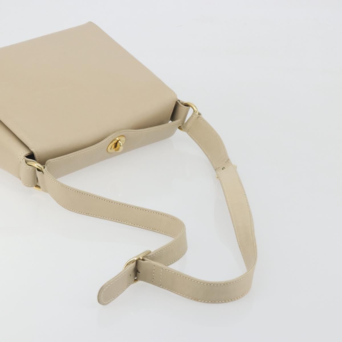 Gucci Vintage Convertible Box Leather Beige Leather Handbag (Pre-Owned)