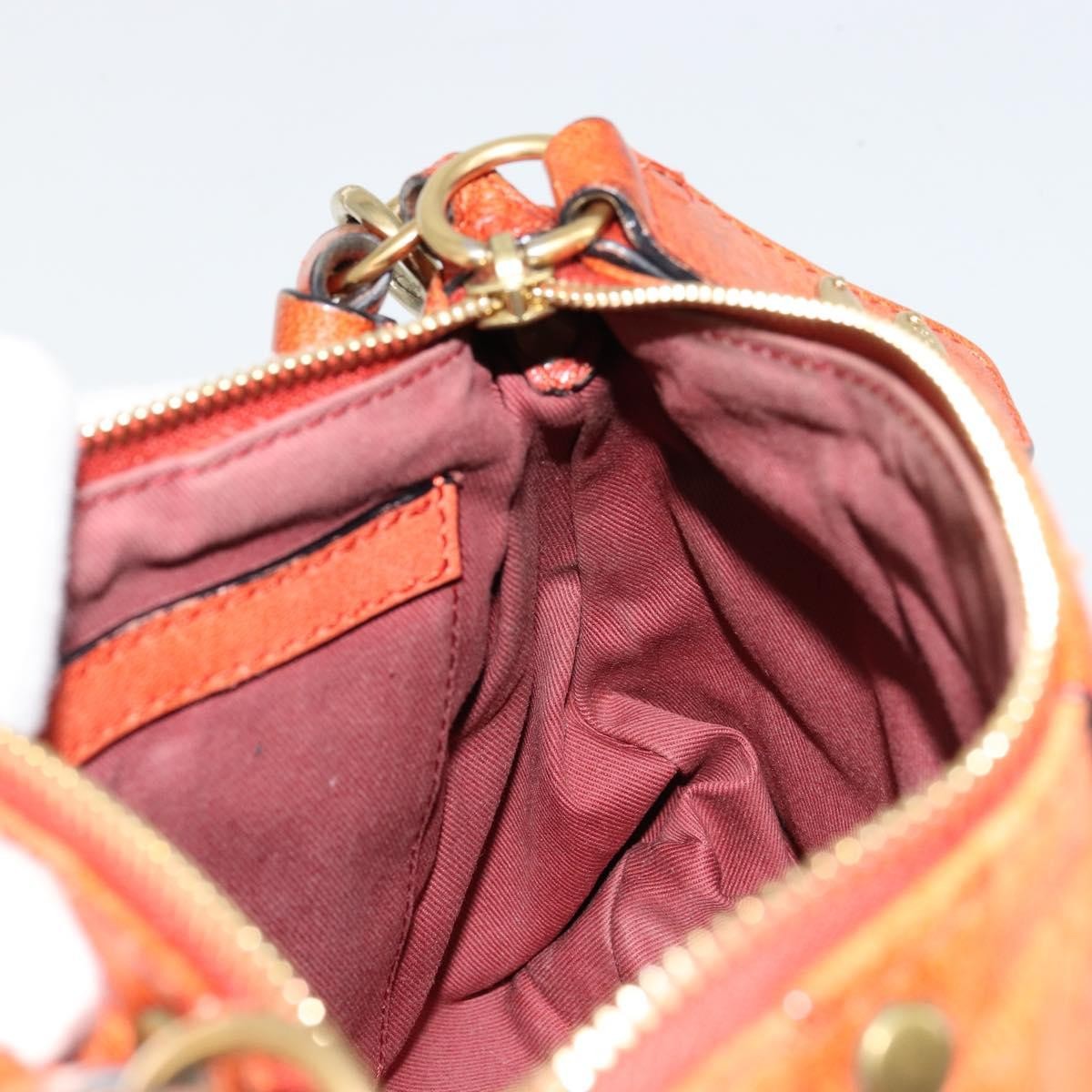 Chloe Heloise Zip Tote Leather Orange Leather Handbag (Pre-Owned)